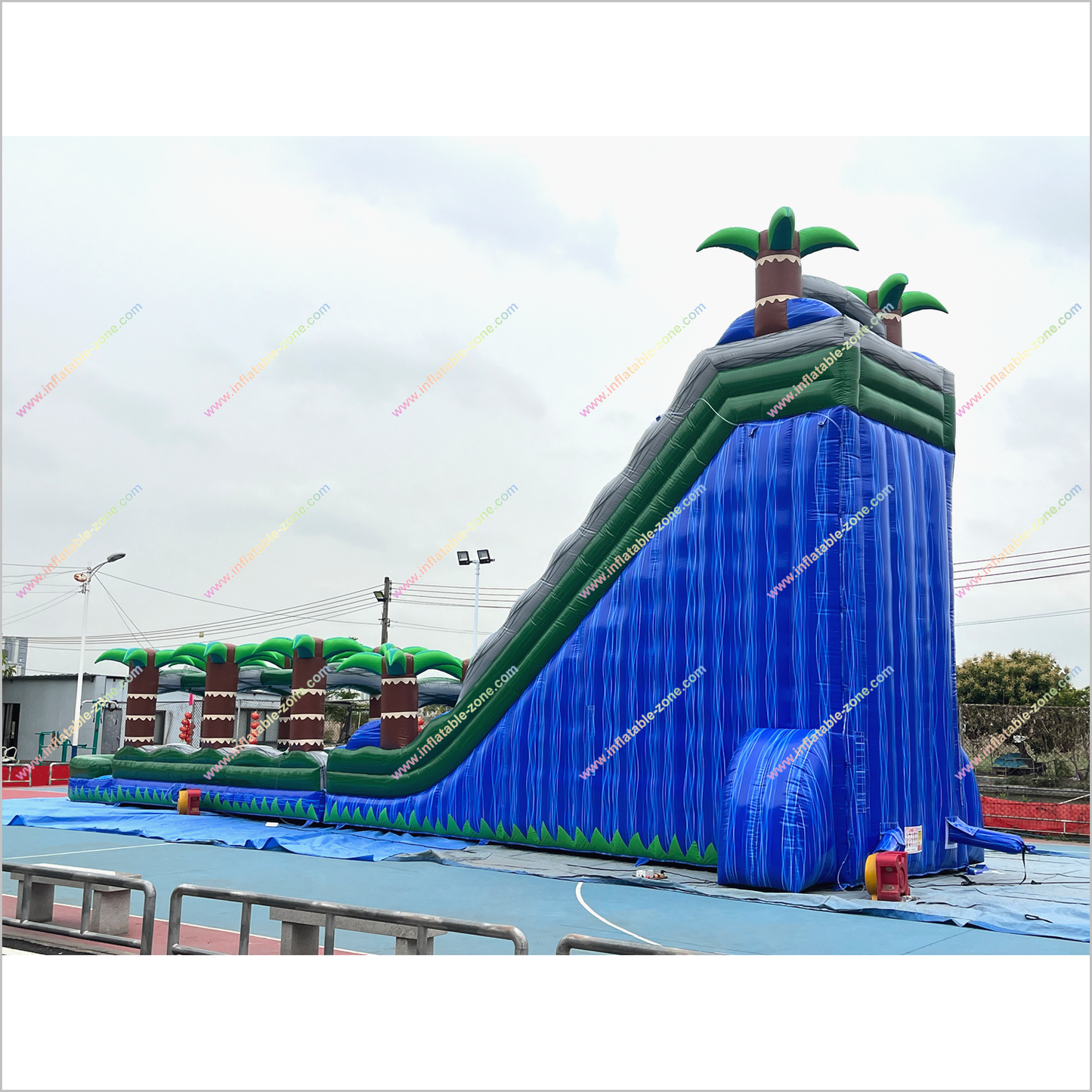 Purchase Inflatable Water Slide Giant Playground Plam Trees Water Slide Slip And Slide Into Pool - Inflatable-Zone