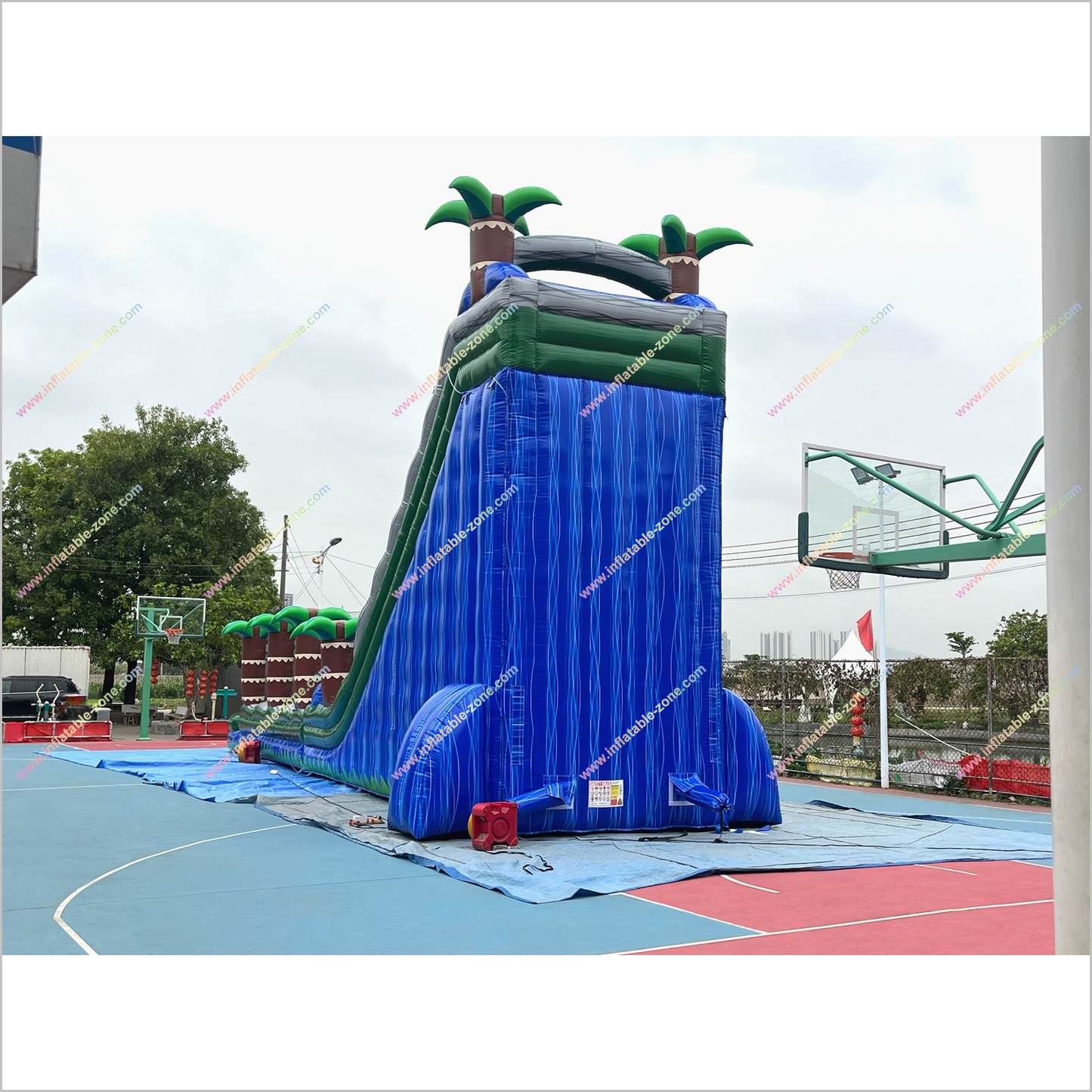 Purchase Inflatable Water Slide Giant Playground Plam Trees Water Slide Slip And Slide Into Pool - Inflatable-Zone