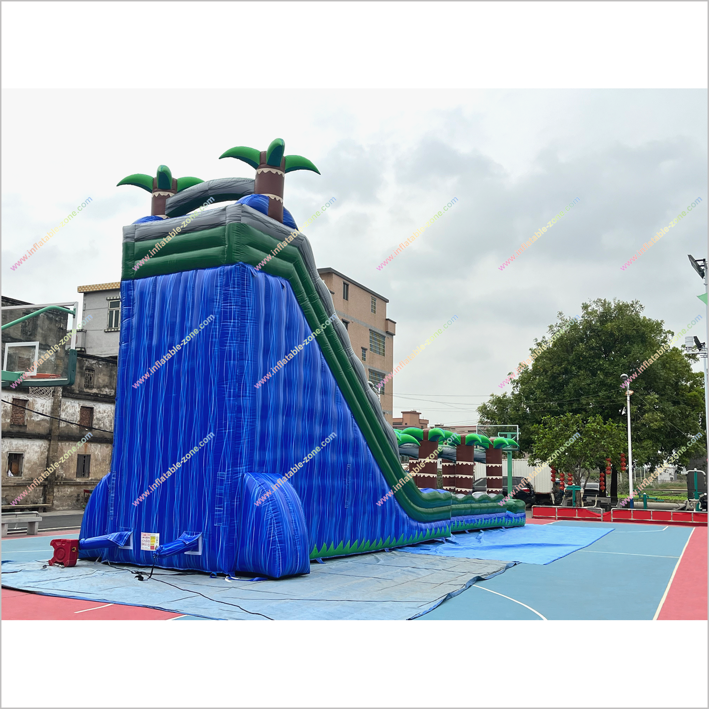 Purchase Inflatable Water Slide Giant Playground Plam Trees Water Slide Slip And Slide Into Pool - Inflatable-Zone