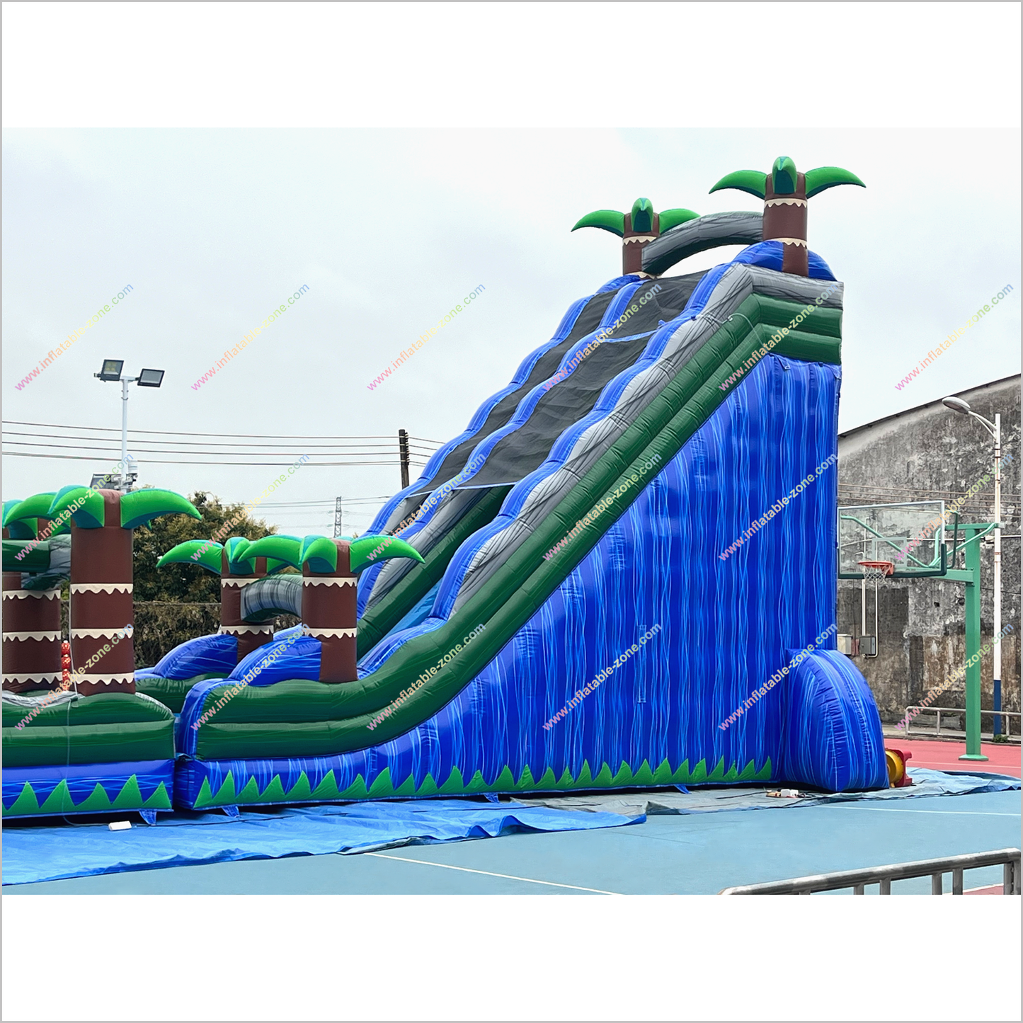 Purchase Inflatable Water Slide Giant Playground Plam Trees Water Slide Slip And Slide Into Pool - Inflatable-Zone