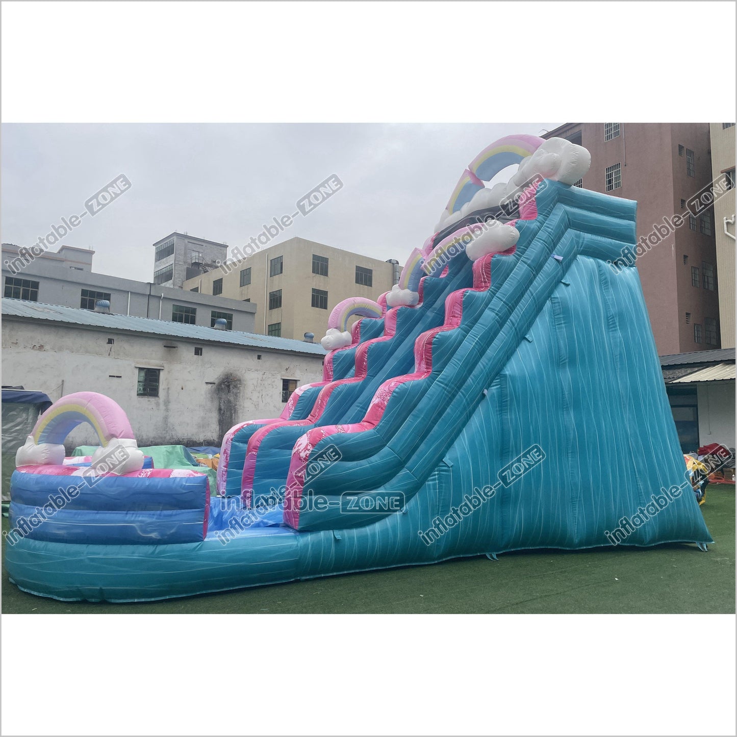 Imperfectly Perfect Rainbow Water Slide Inflatable Bounce Pool Outdoor Waterslide Birthday Party - Inflatable-Zone