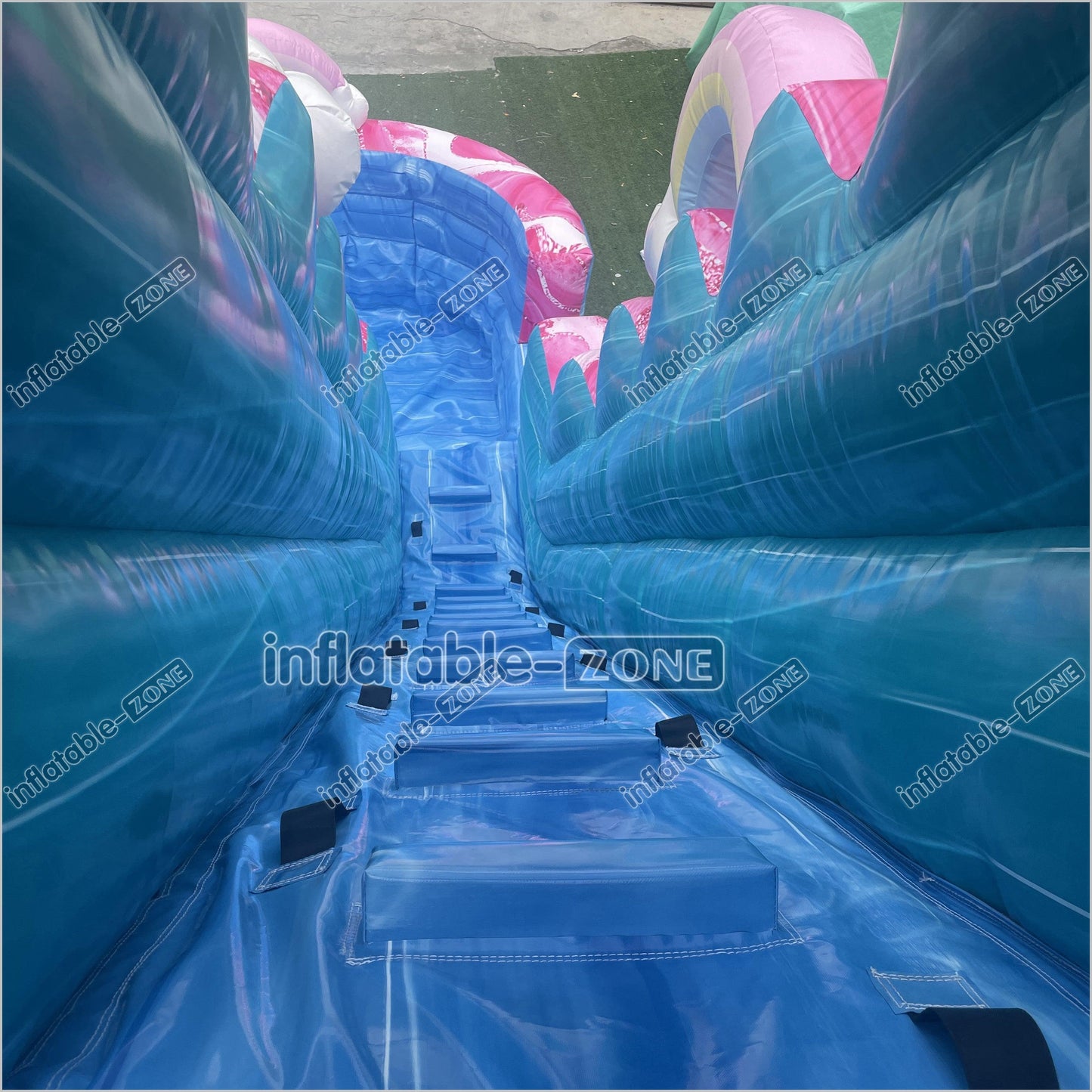 Imperfectly Perfect Rainbow Water Slide Inflatable Bounce Pool Outdoor Waterslide Birthday Party - Inflatable-Zone