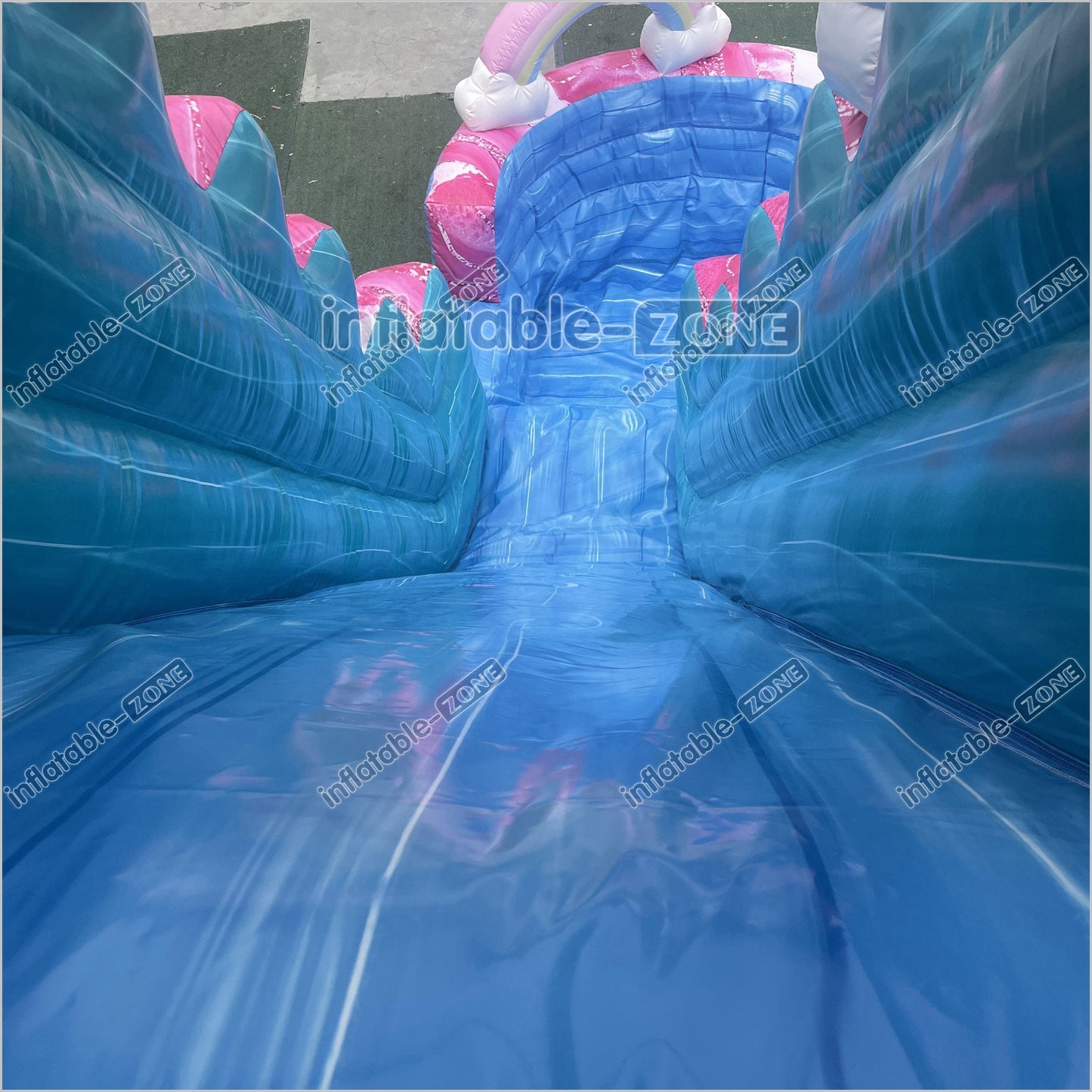 Imperfectly Perfect Rainbow Water Slide Inflatable Bounce Pool Outdoor Waterslide Birthday Party - Inflatable-Zone