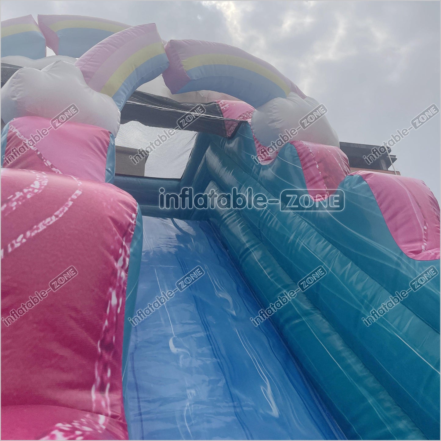 Imperfectly Perfect Rainbow Water Slide Inflatable Bounce Pool Outdoor Waterslide Birthday Party - Inflatable-Zone