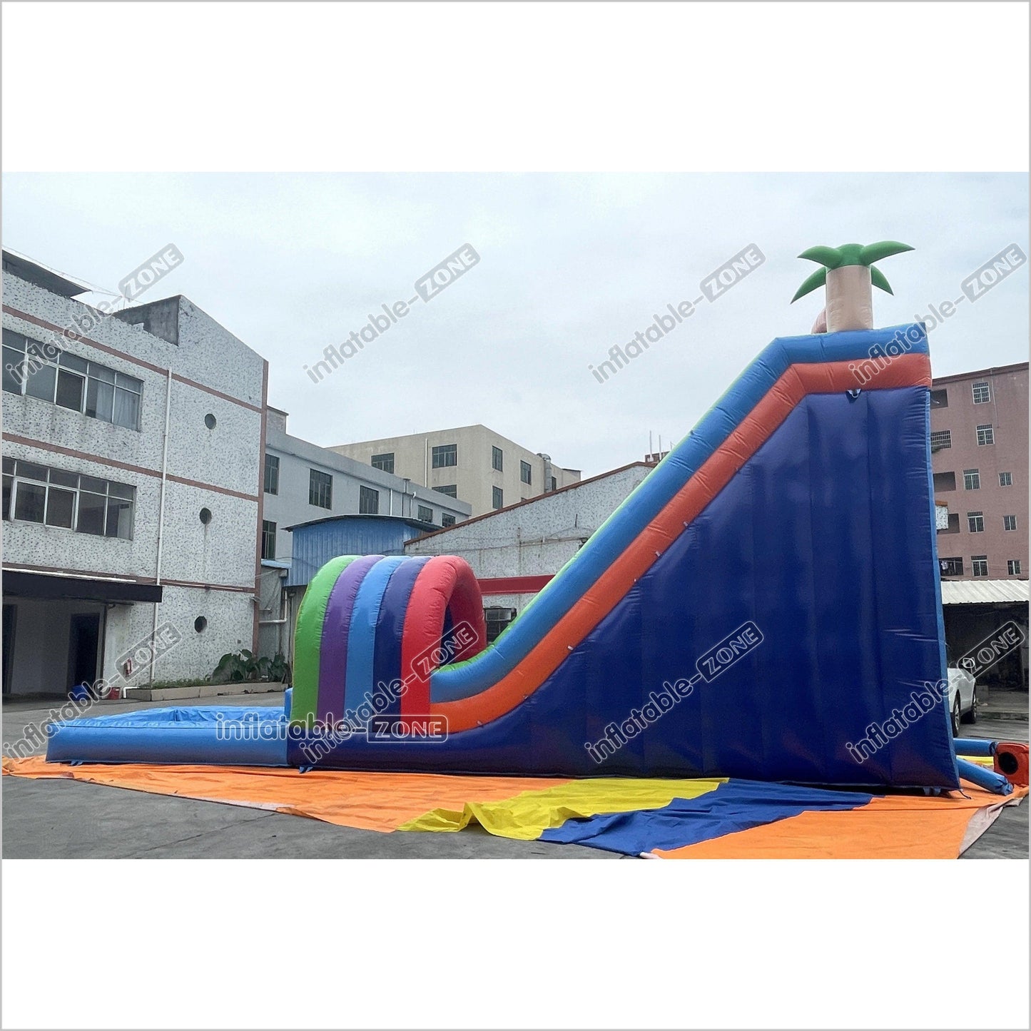 Rainbow Double Splash Water Slides Funny Inflatable Jumping Castle Large Backyard Waterslide For Pool - Inflatable-Zone