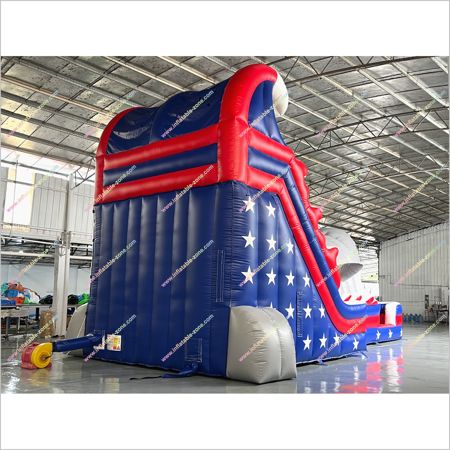 Shark Inflatable Water Slide Large Slip N Slide American Flag And Stars Inflatable Water Slides For Pools