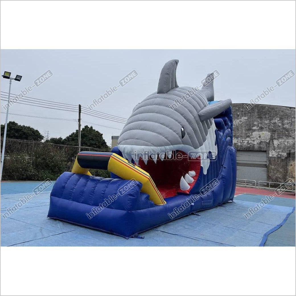 Blow Up Shark Water Slide Commercial Giant Inflatable Waterslide With Pool For Playground - Inflatable-Zone