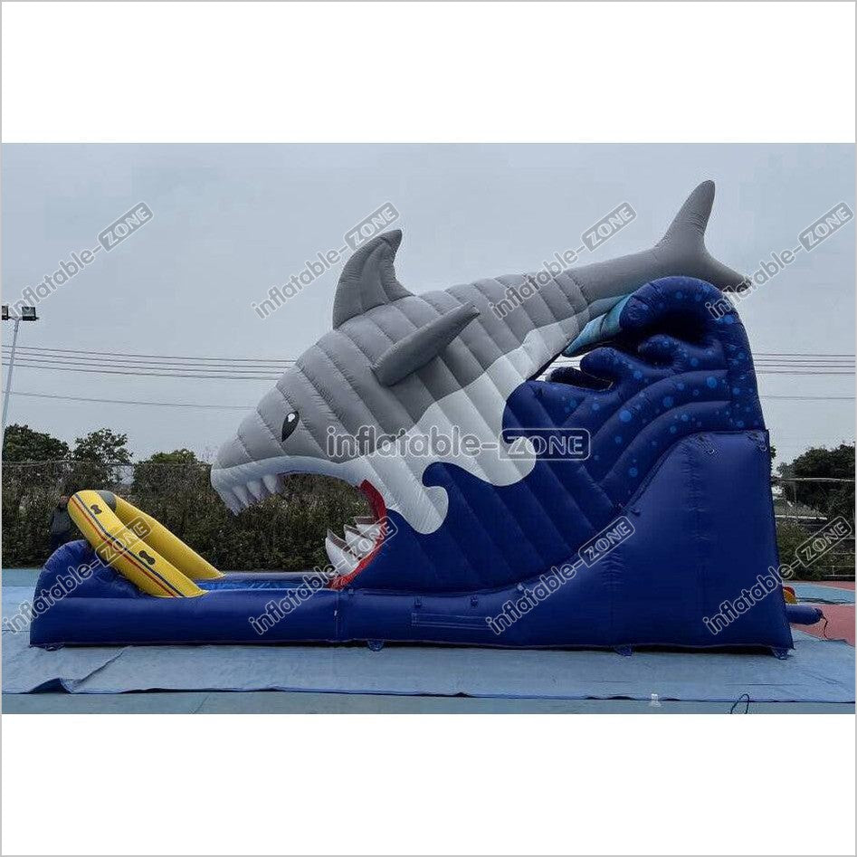 Blow Up Shark Water Slide Commercial Giant Inflatable Waterslide With Pool For Playground - Inflatable-Zone