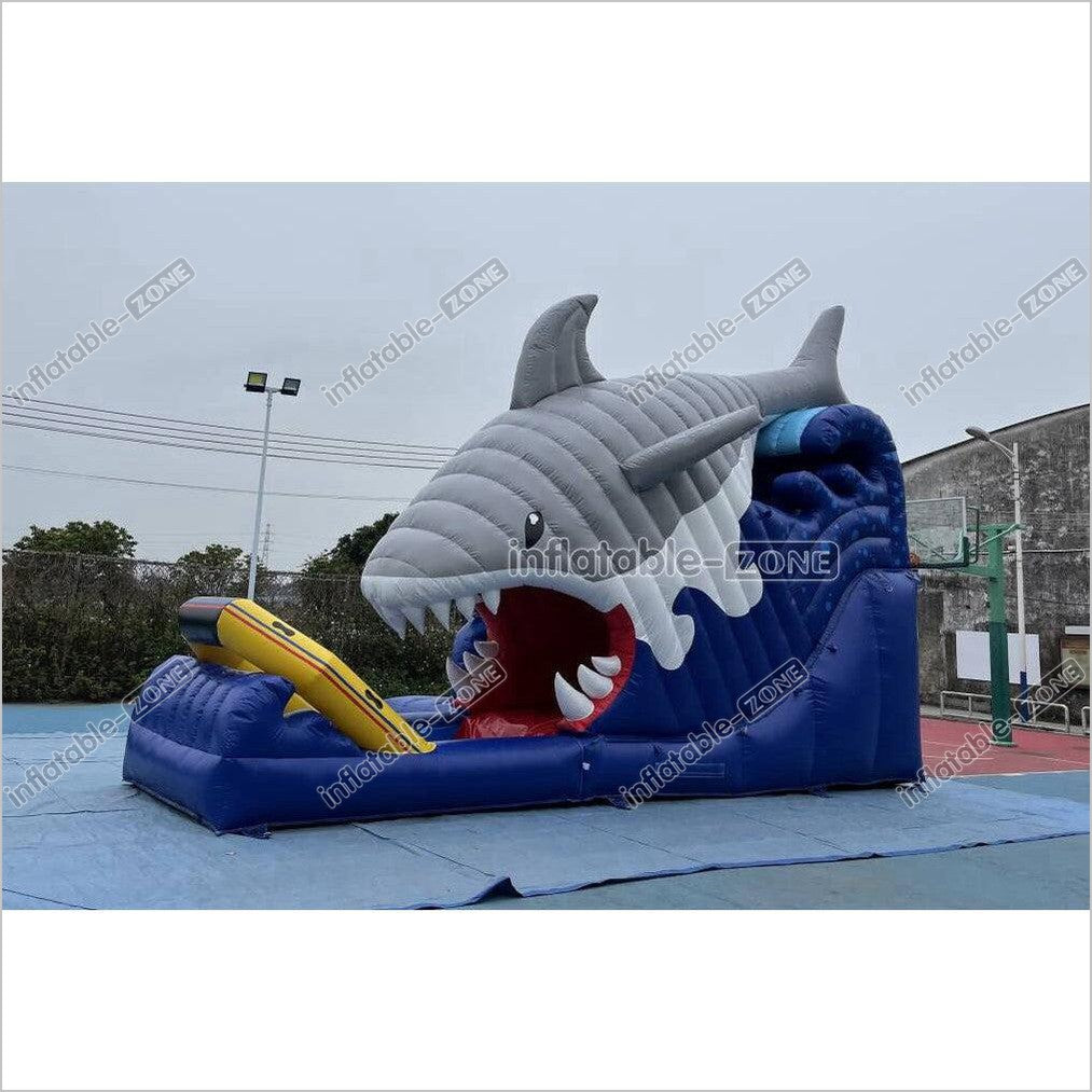 Blow Up Shark Water Slide Commercial Giant Inflatable Waterslide With Pool For Playground - Inflatable-Zone