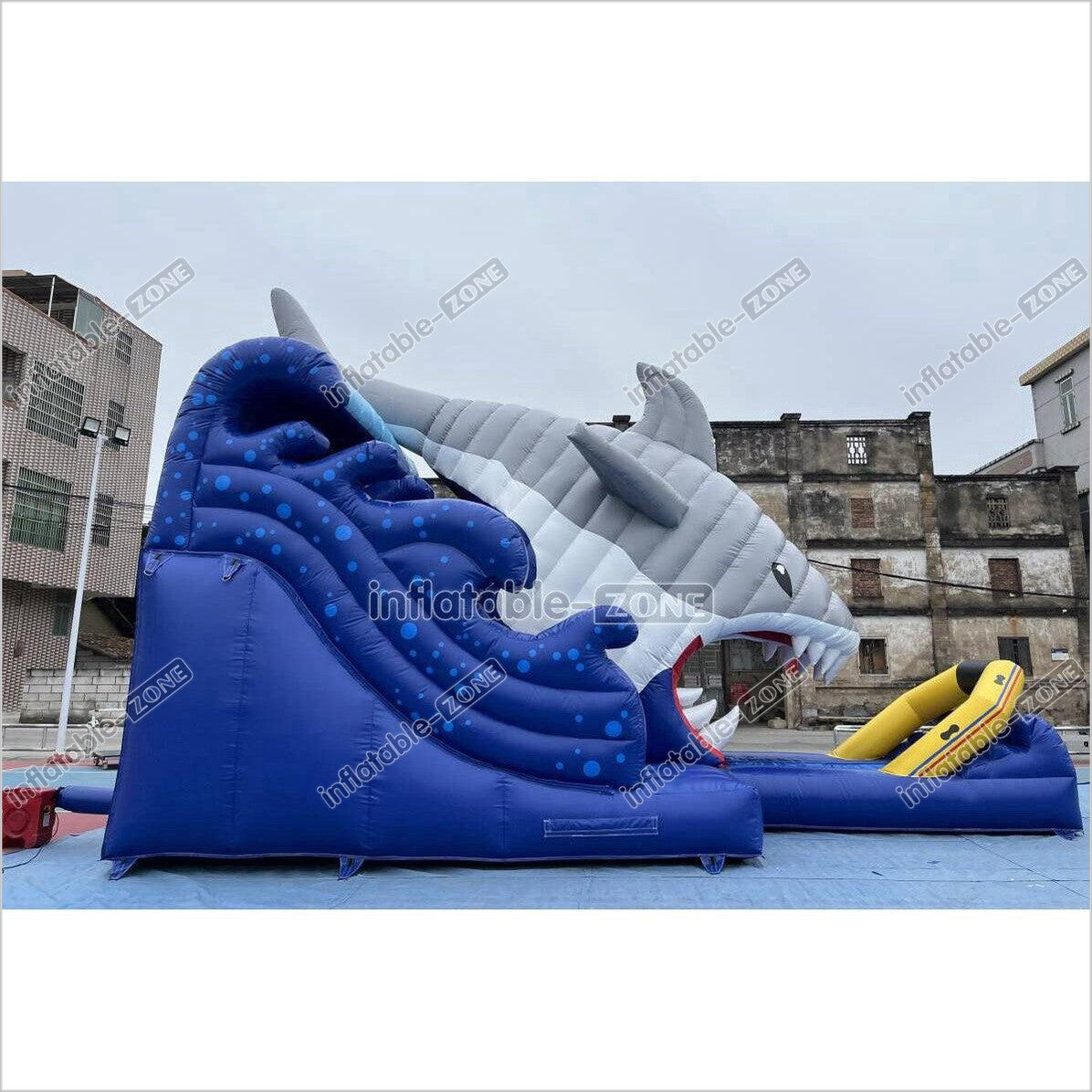 Blow Up Shark Water Slide Commercial Giant Inflatable Waterslide With Pool For Playground - Inflatable-Zone