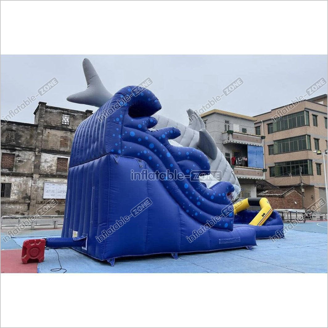 Blow Up Shark Water Slide Commercial Giant Inflatable Waterslide With Pool For Playground - Inflatable-Zone