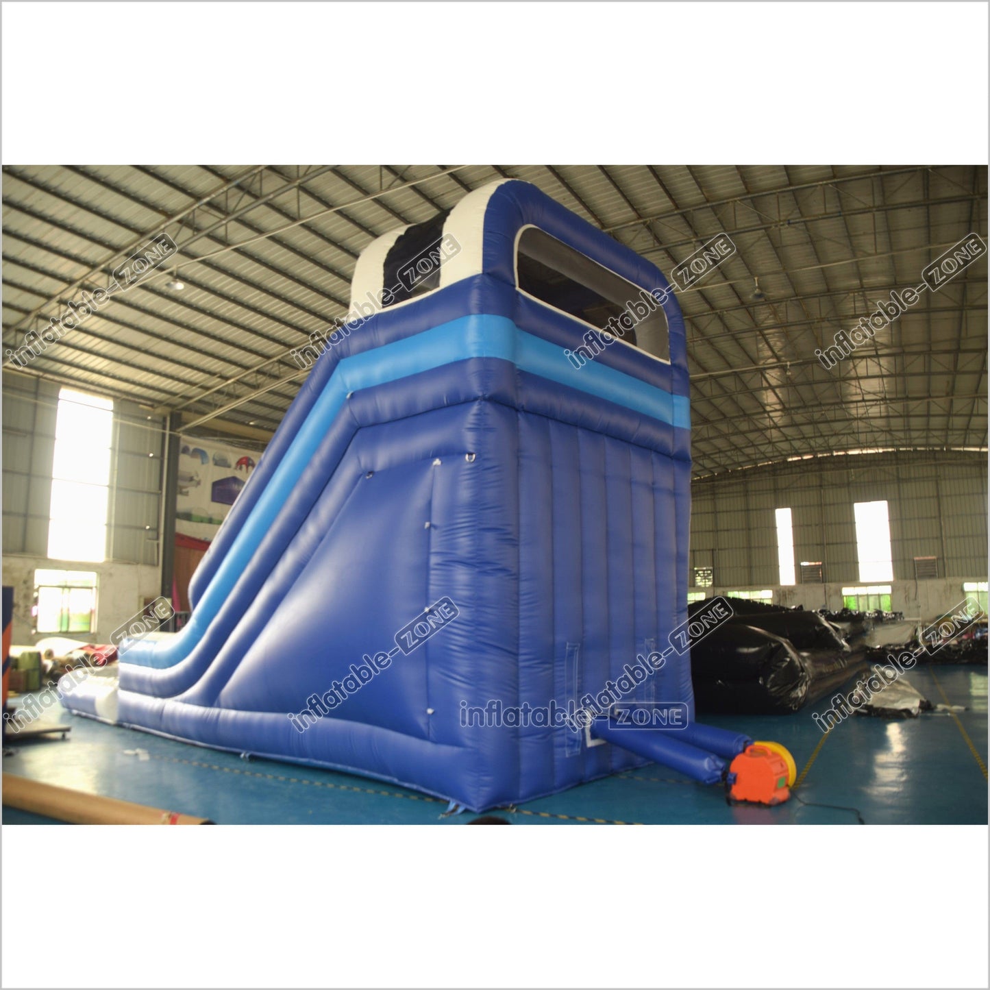 Large Commercial Single Lane Waterslide Blue And White Inflatable Water Slide Jumping Castle Swimming Pool - Inflatable-Zone