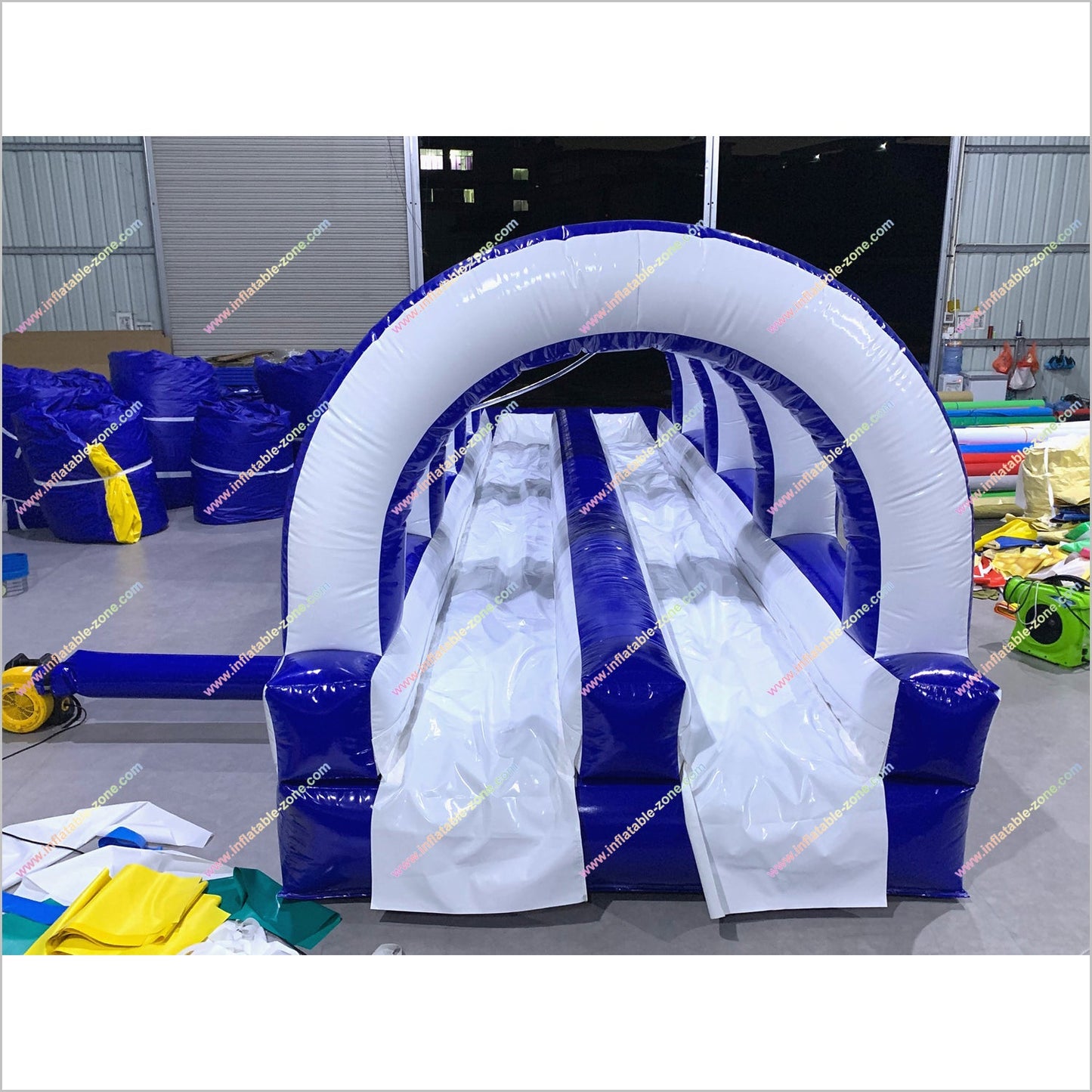 Wellfuntime Inflatable Water Slide Park Best Play Equipment Two Lane Slip N Slide For Pool