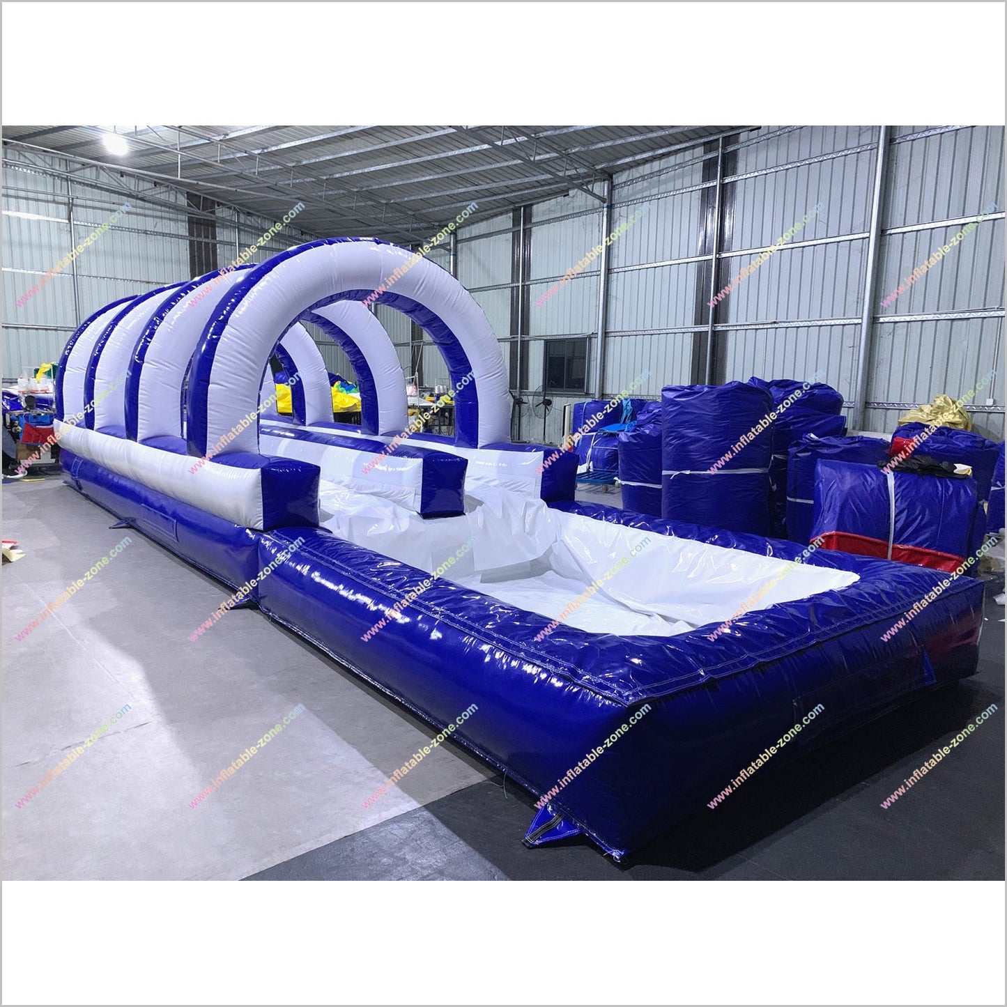 Wellfuntime Inflatable Water Slide Park Best Play Equipment Two Lane Slip N Slide For Pool