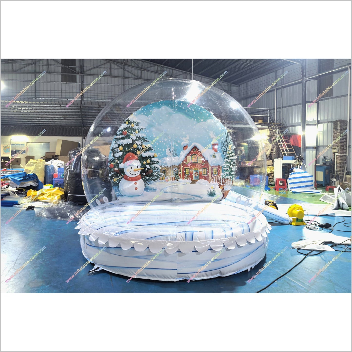 Snowman Globe Inflatable Dome Igloo Bubble Tent Christmas Snow Globes Photo Booth Near Me - Inflatable-Zone