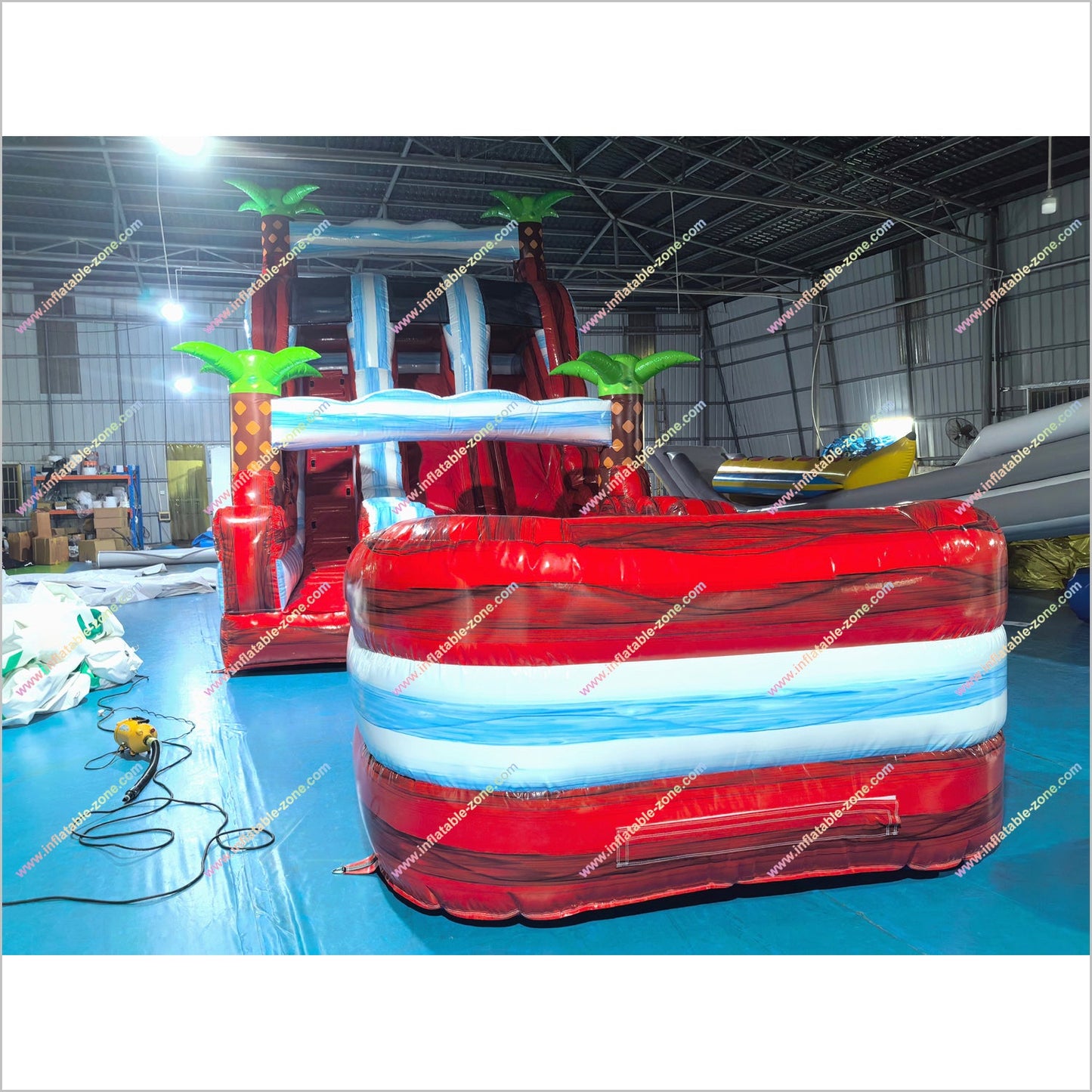Crimson Bay Splash And Slide Inflatable Water Slide Swimming Pool Bouncy Castle Giant Water Slides For Rent