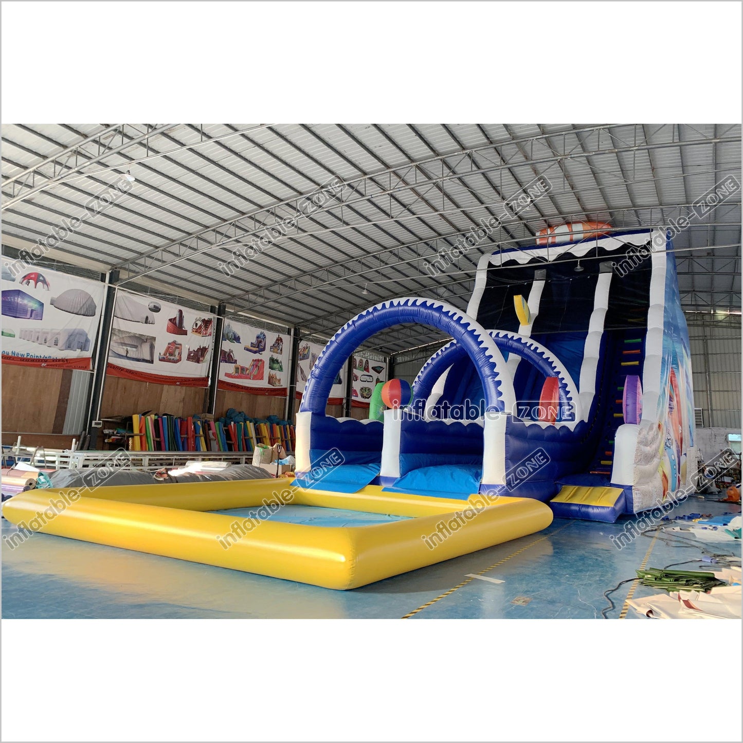 Commercial Inflatable Surf Boards Inflatable Water Slides Giant Moonwalk Water Slide With Inflatable Pool - Inflatable-Zone