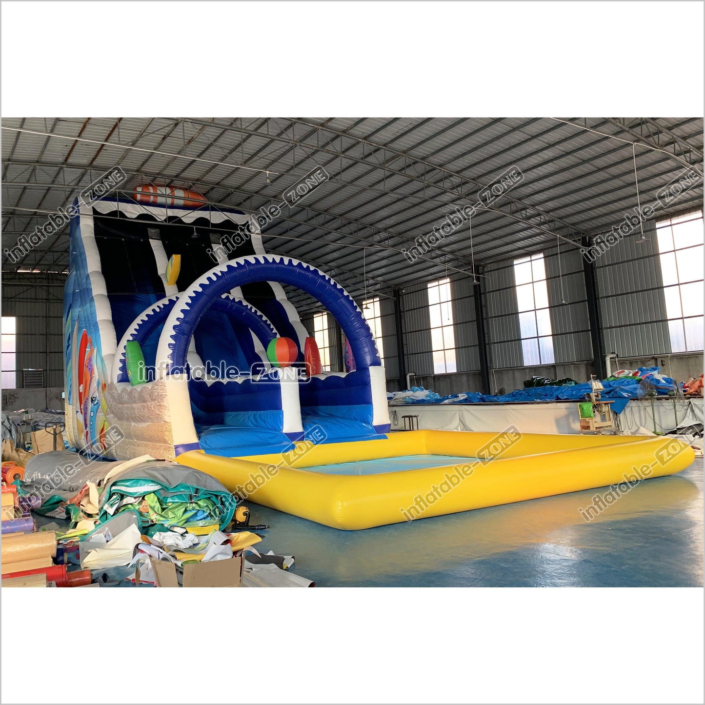 Commercial Inflatable Surf Boards Inflatable Water Slides Giant Moonwalk Water Slide With Inflatable Pool - Inflatable-Zone