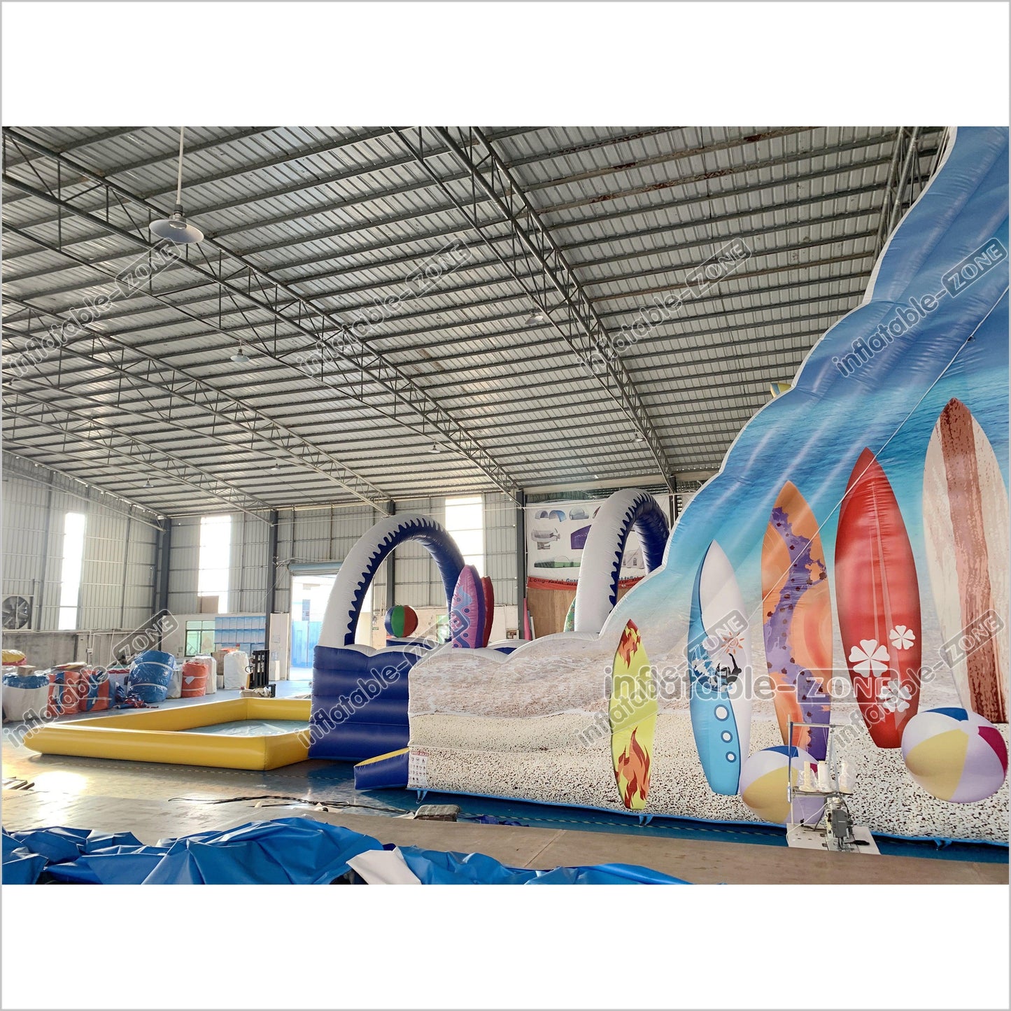Commercial Inflatable Surf Boards Inflatable Water Slides Giant Moonwalk Water Slide With Inflatable Pool - Inflatable-Zone