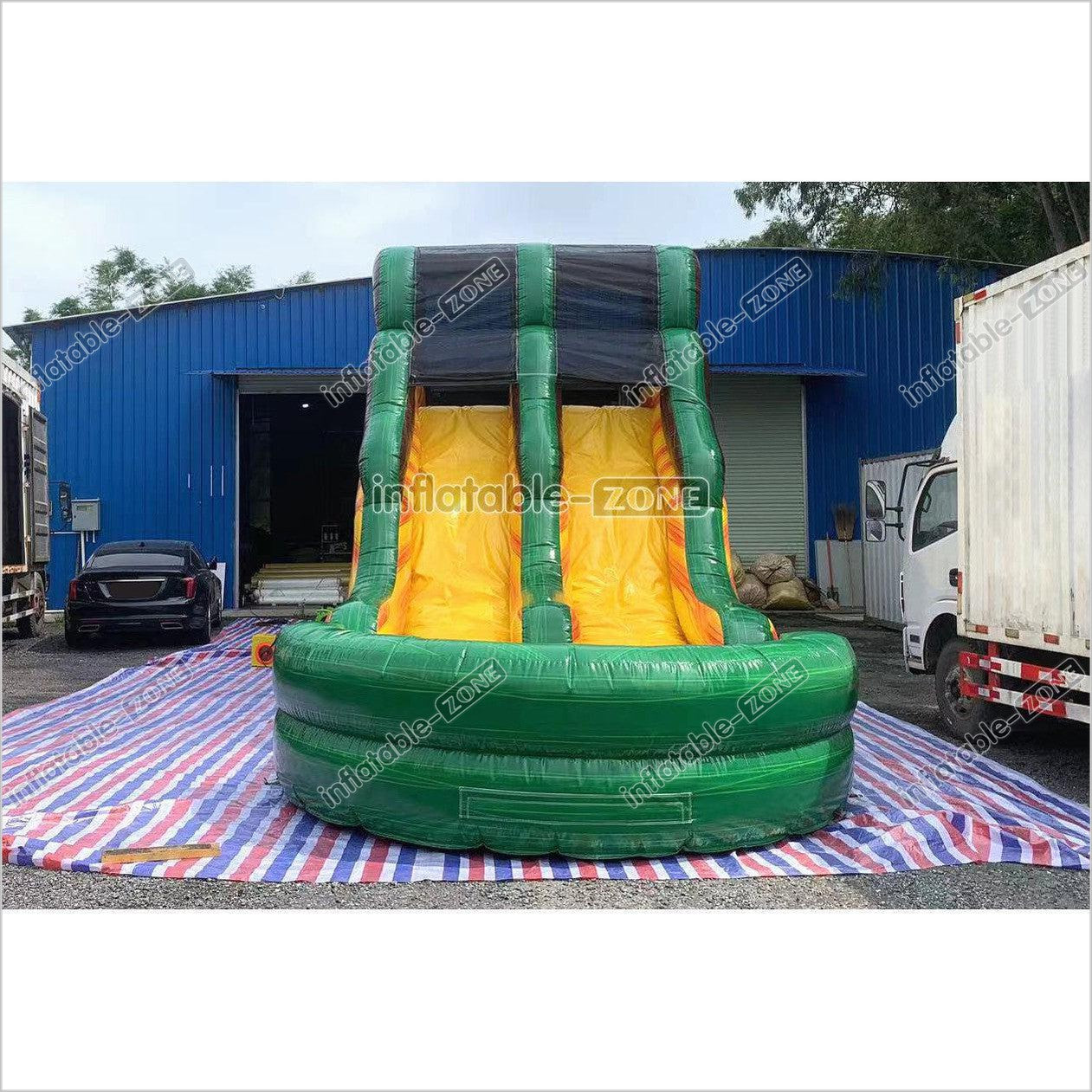Outdoor Swimming Pool Inflatable Obstacle Course Challenge Race Interactive Large Inflatable Game Obstacle With Slide - Inflatable-Zone