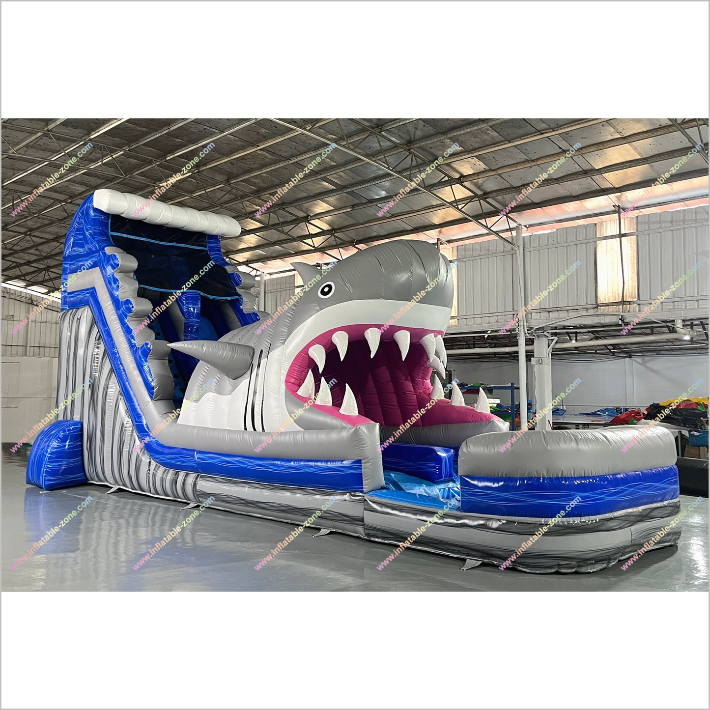 Tall Inflatable Water Slide Rental Shark Pool Indoor Soft Play Equipment Shark Slip And Slide Swimming Pool