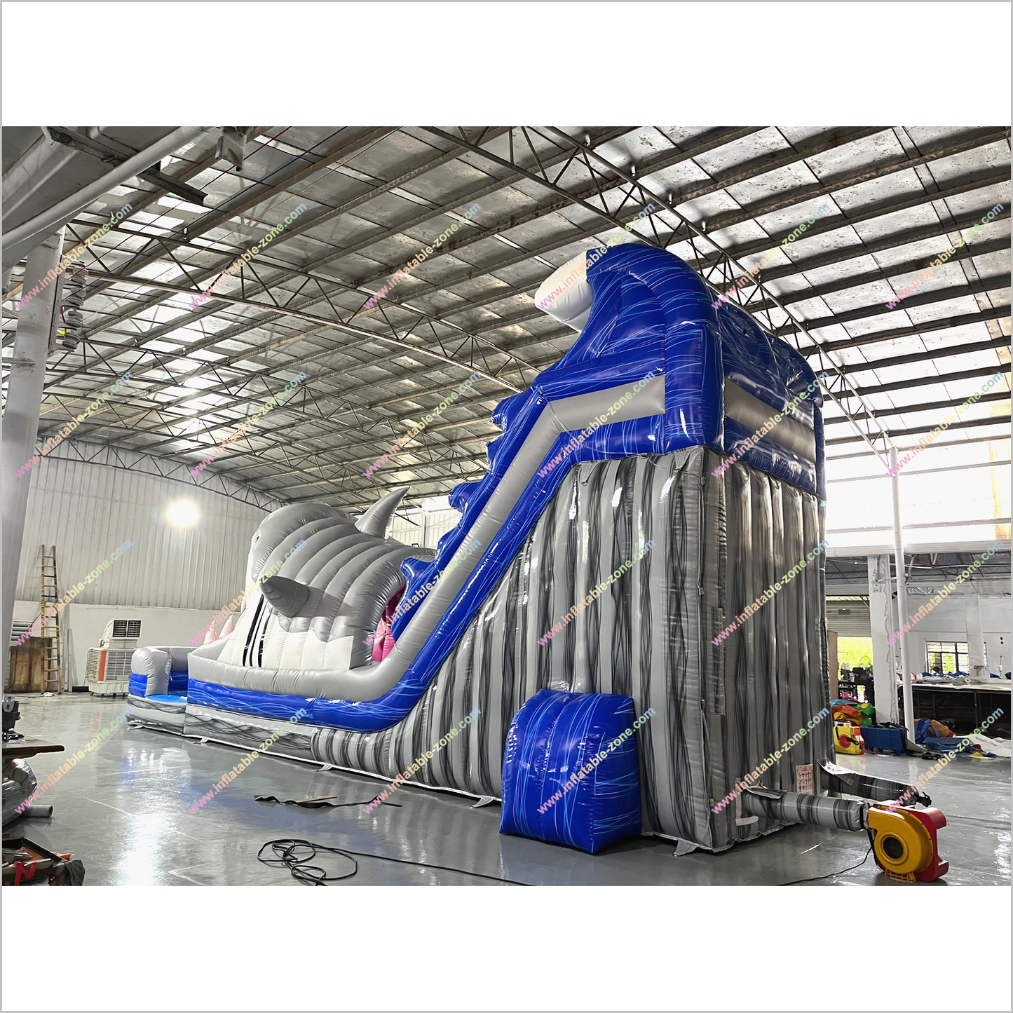 Tall Inflatable Water Slide Rental Shark Pool Indoor Soft Play Equipment Shark Slip And Slide Swimming Pool