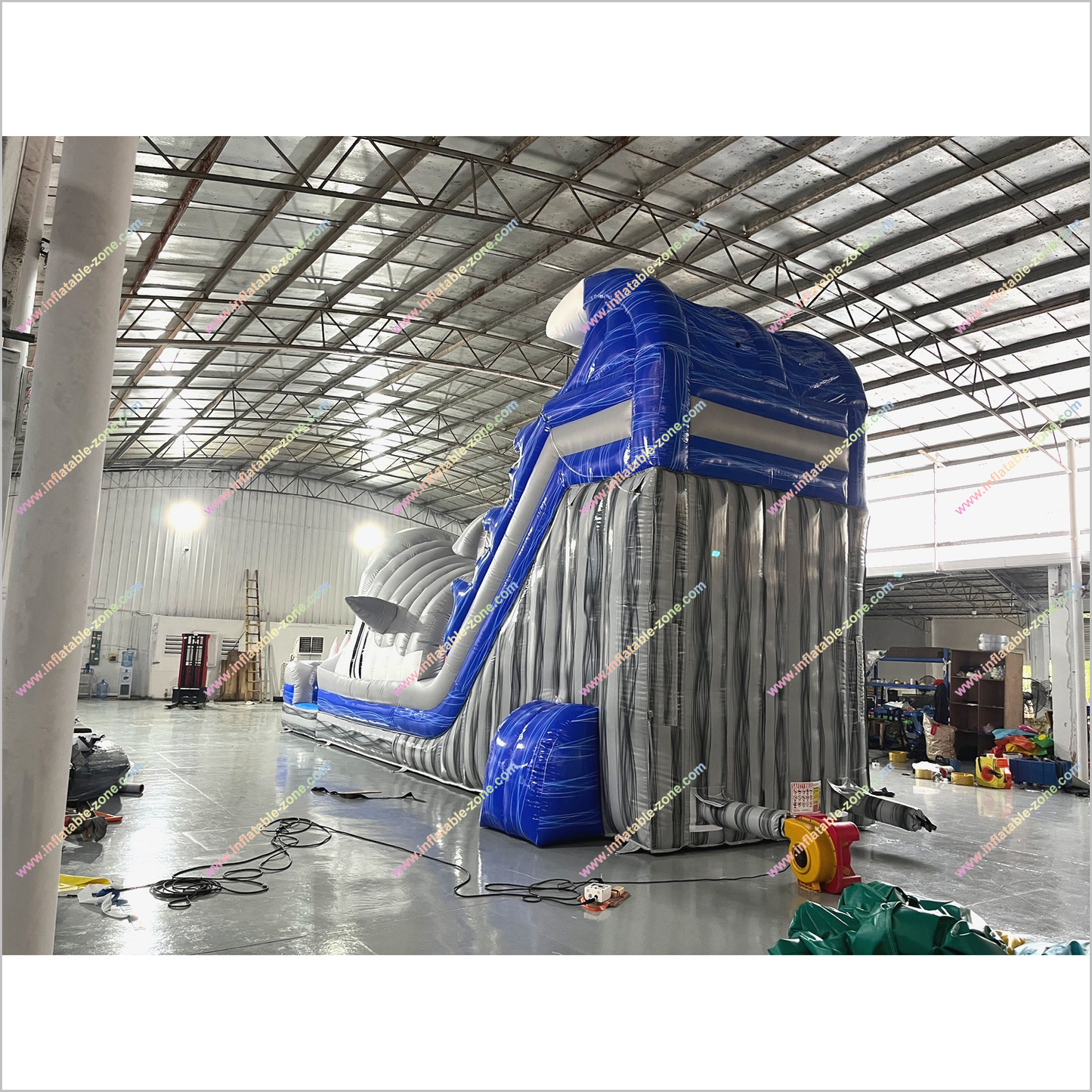 Tall Inflatable Water Slide Rental Shark Pool Indoor Soft Play Equipment Shark Slip And Slide Swimming Pool