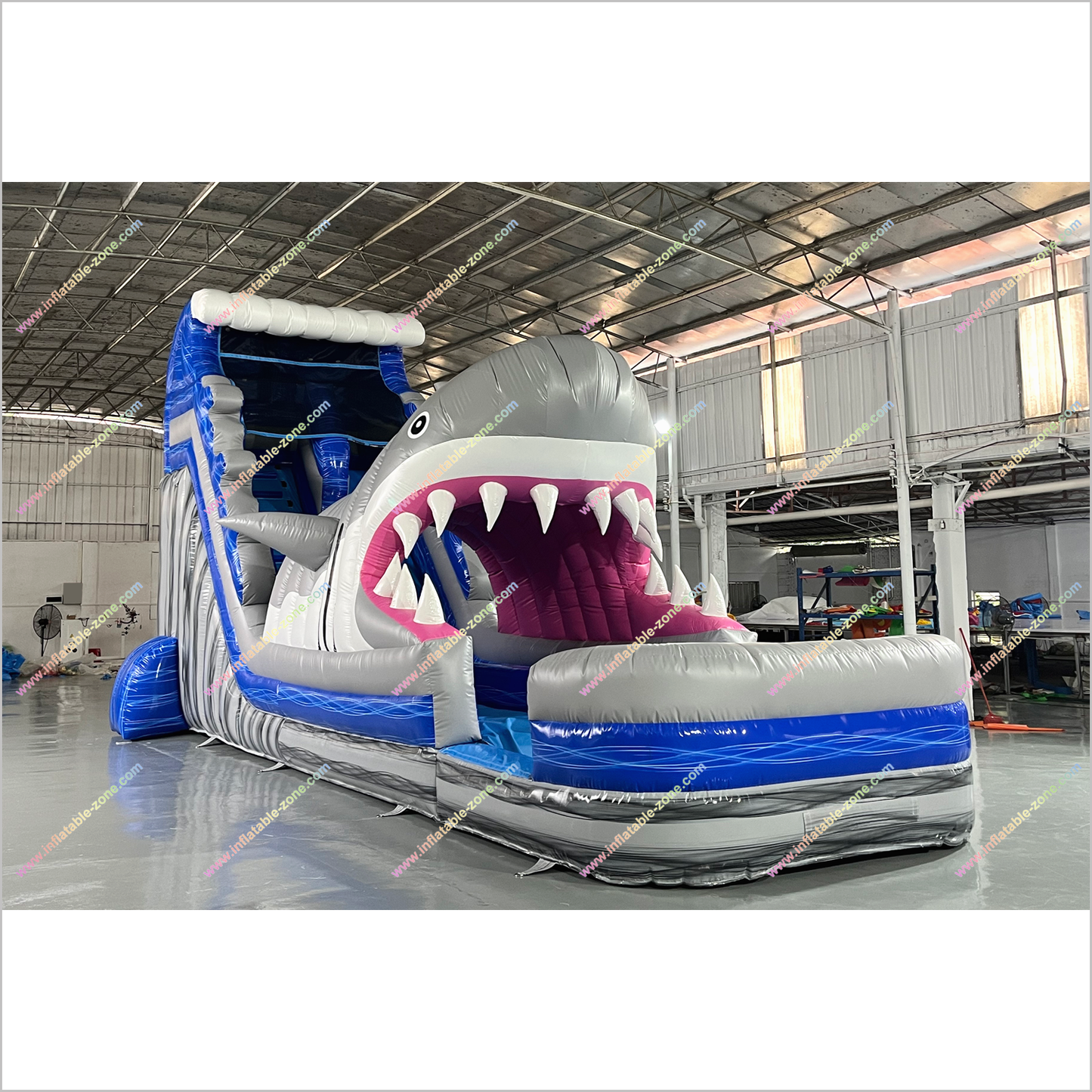 Tall Inflatable Water Slide Rental Shark Pool Indoor Soft Play Equipment Shark Slip And Slide Swimming Pool