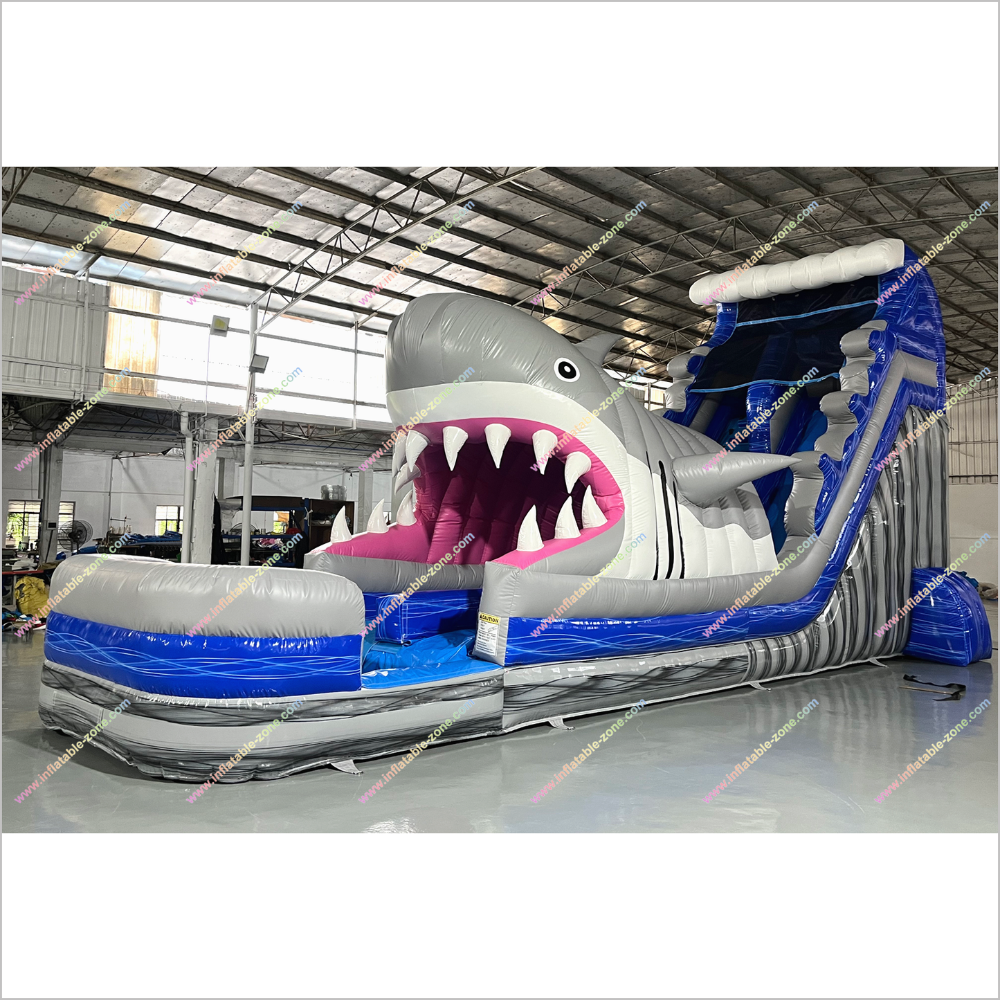 Tall Inflatable Water Slide Rental Shark Pool Indoor Soft Play Equipment Shark Slip And Slide Swimming Pool