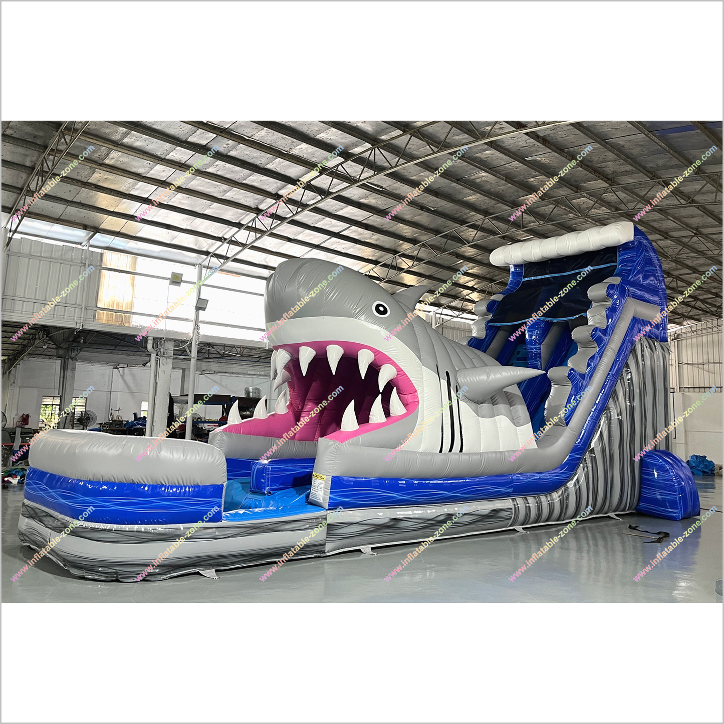 Tall Inflatable Water Slide Rental Shark Pool Indoor Soft Play Equipment Shark Slip And Slide Swimming Pool