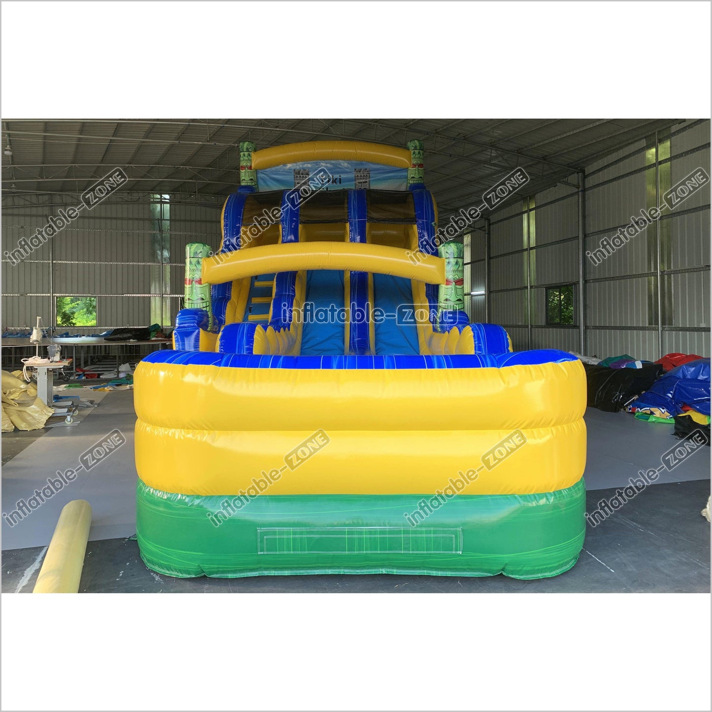 Tiki Shot Waterslide Mega Dual Lane Inflatable Slip And Slide Happy Hop Jumping Castle Swimming Pool - Inflatable-Zone