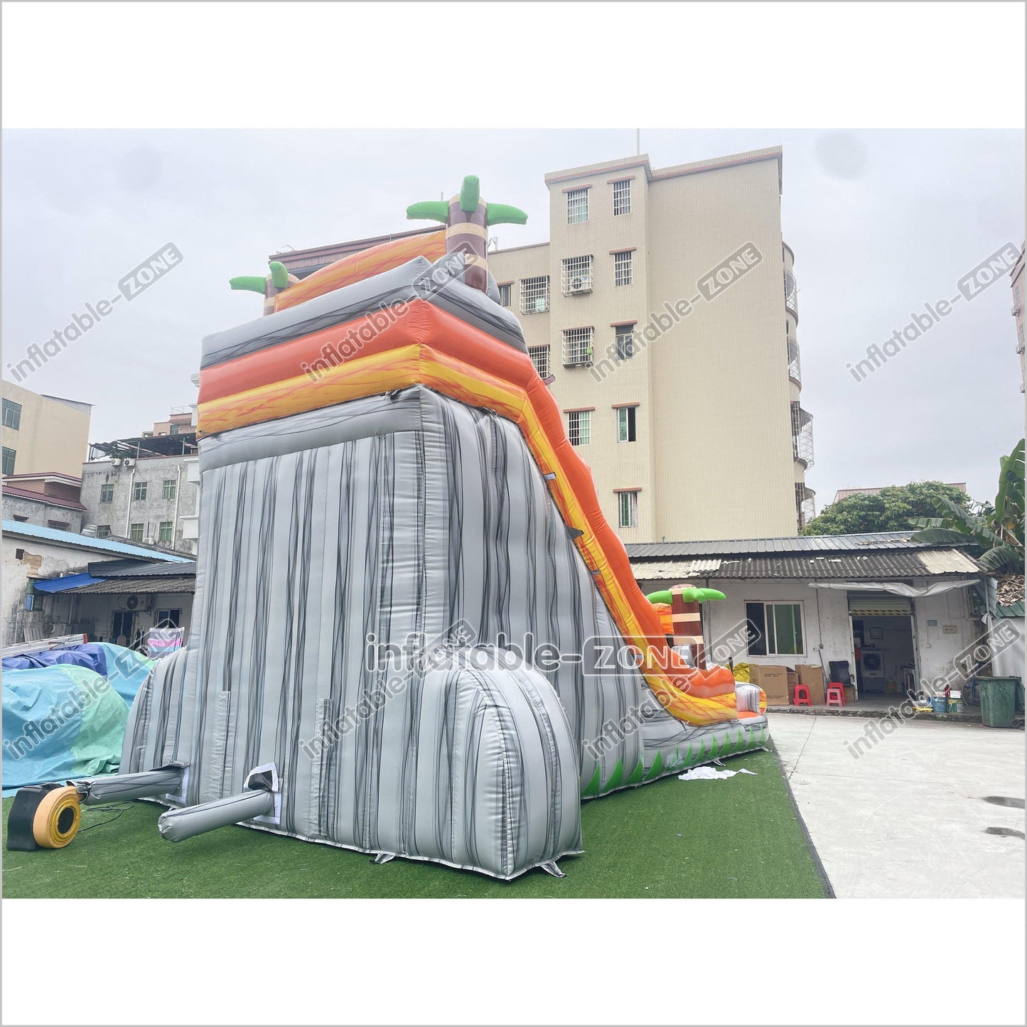 Tropical Inflatable Water Slide With Splash Pool Large Commerical Outdoor Lava Water Slide - Inflatable-Zone