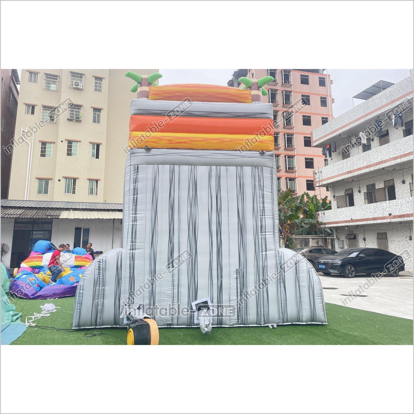 Tropical Inflatable Water Slide With Splash Pool Large Commerical Outdoor Lava Water Slide - Inflatable-Zone