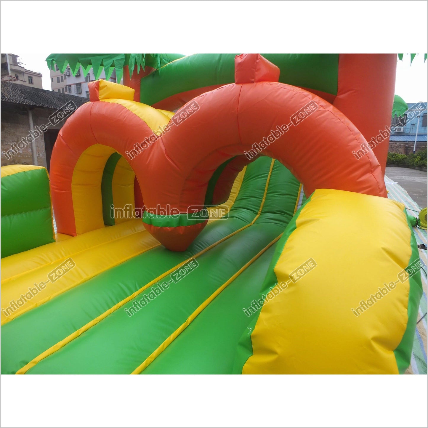 Tropical Obstacle Course Jumper Rental Inflatable Fun Run Assault Course Bouncy Castle For Sale - Inflatable-Zone