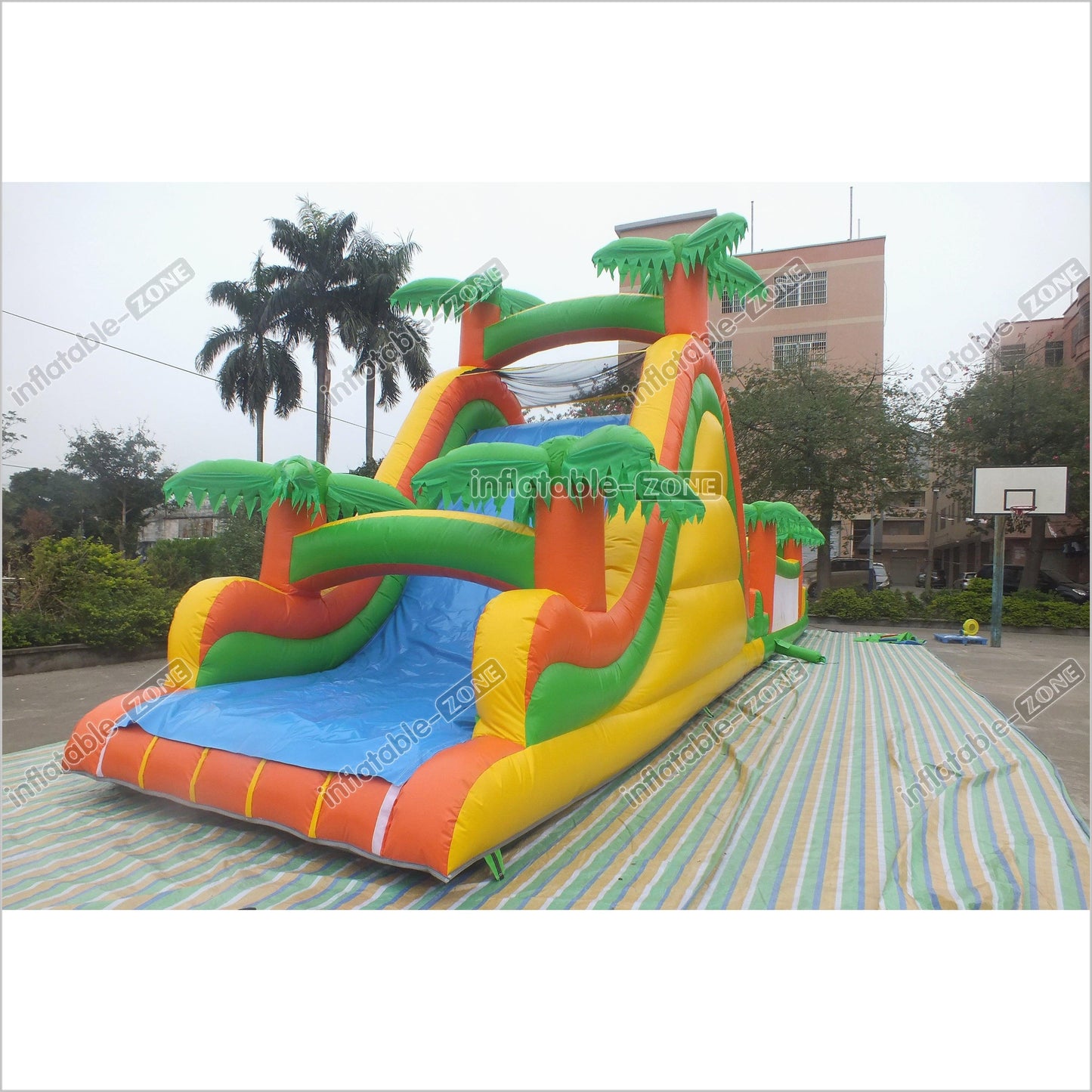 Tropical Obstacle Course Jumper Rental Inflatable Fun Run Assault Course Bouncy Castle For Sale - Inflatable-Zone