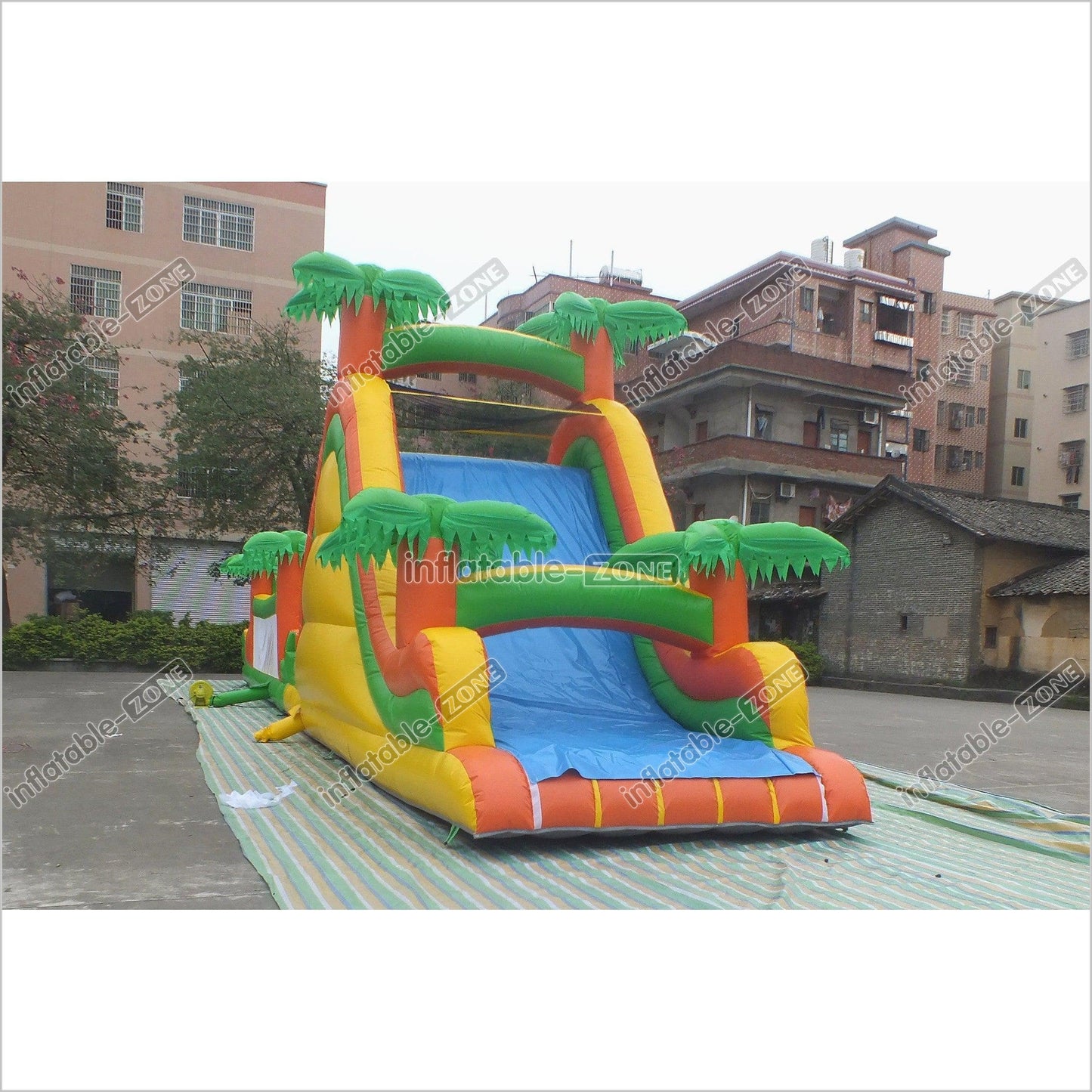 Tropical Obstacle Course Jumper Rental Inflatable Fun Run Assault Course Bouncy Castle For Sale - Inflatable-Zone