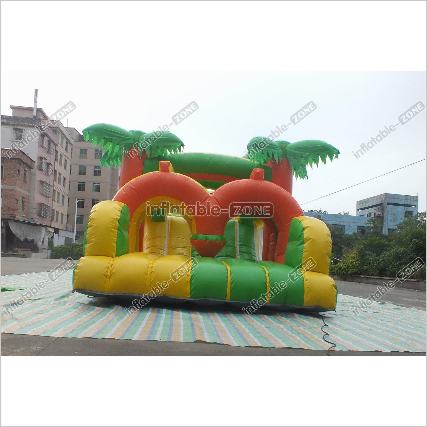 Tropical Obstacle Course Jumper Rental Inflatable Fun Run Assault Course Bouncy Castle For Sale - Inflatable-Zone