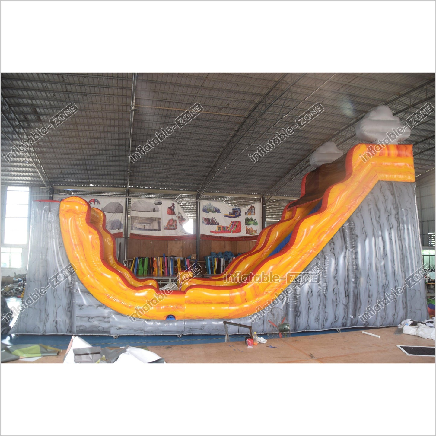 Volcano Lava Inflatable Slide Large Blow Up Inflatable Wave Dual Lane Slip And Slide Jumping For Parties - Inflatable-Zone