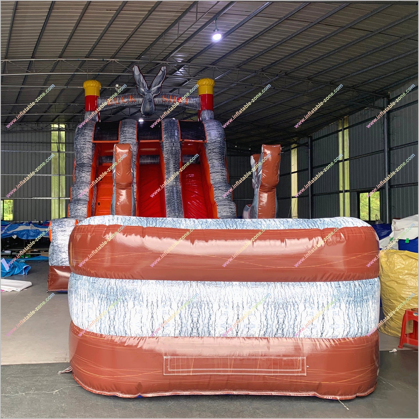 Buck Shot Water Slide Long Inflatable Castle Pool Indoor Party Bouncy Waterslide Near Me For Rent