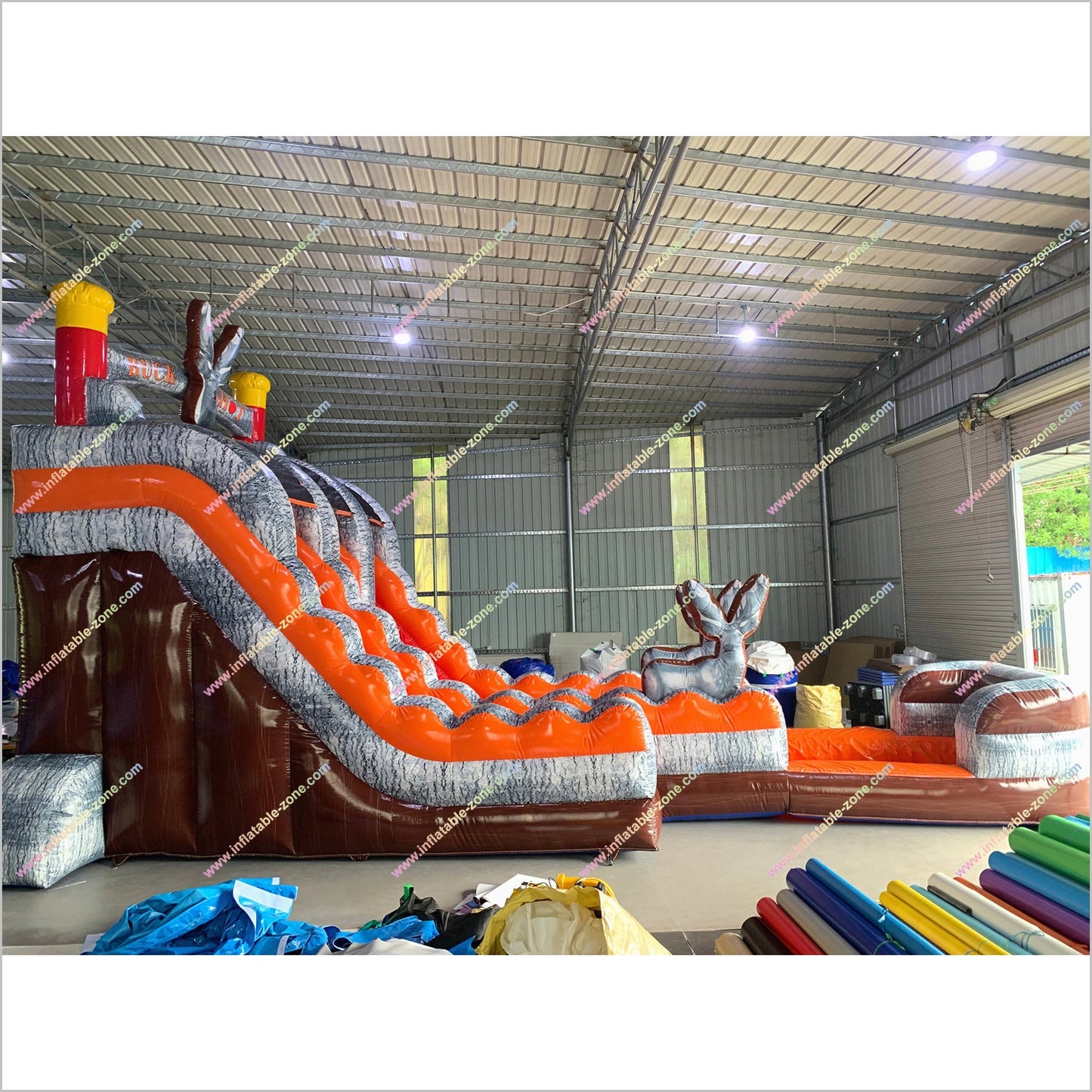 Buck Shot Water Slide Long Inflatable Castle Pool Indoor Party Bouncy Waterslide Near Me For Rent