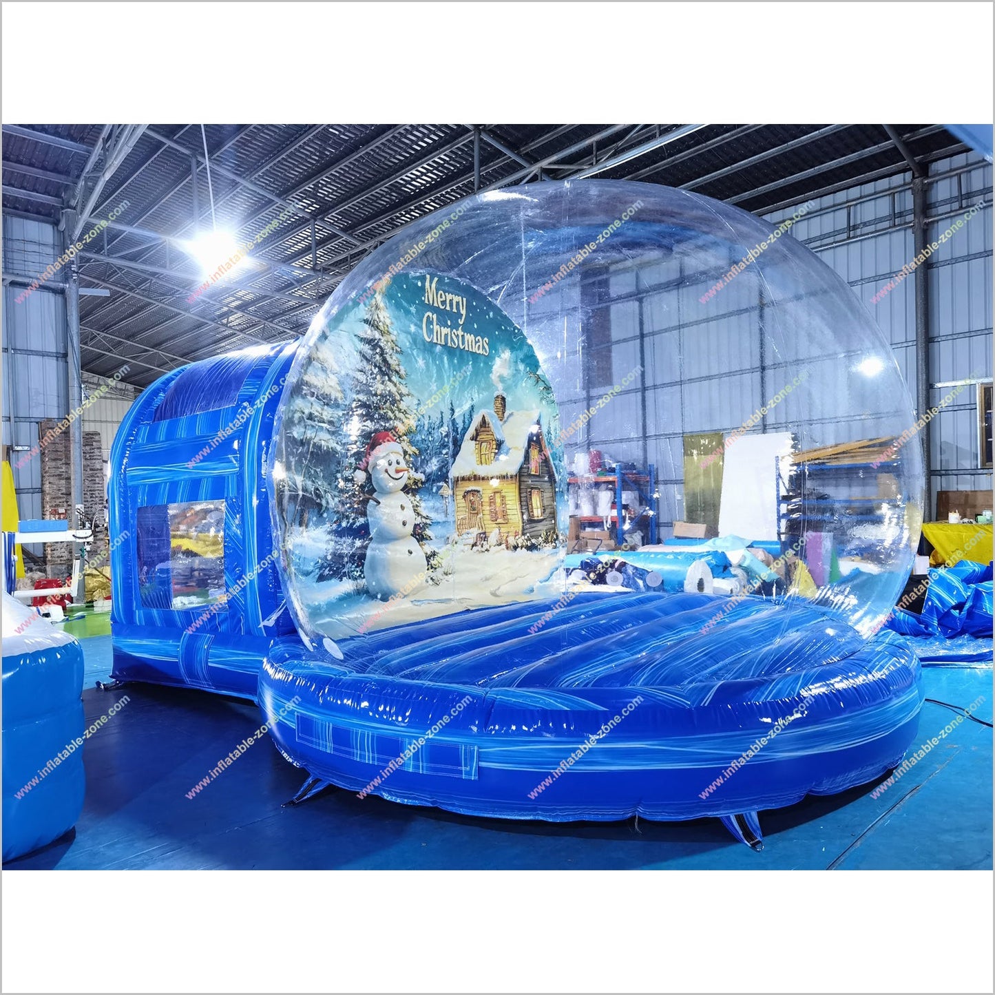 Winter Wonderland Inflatable Xmas Snow Globe Bubble Inflatable House With Tunnel Photo Booth Hire - Inflatable-Zone