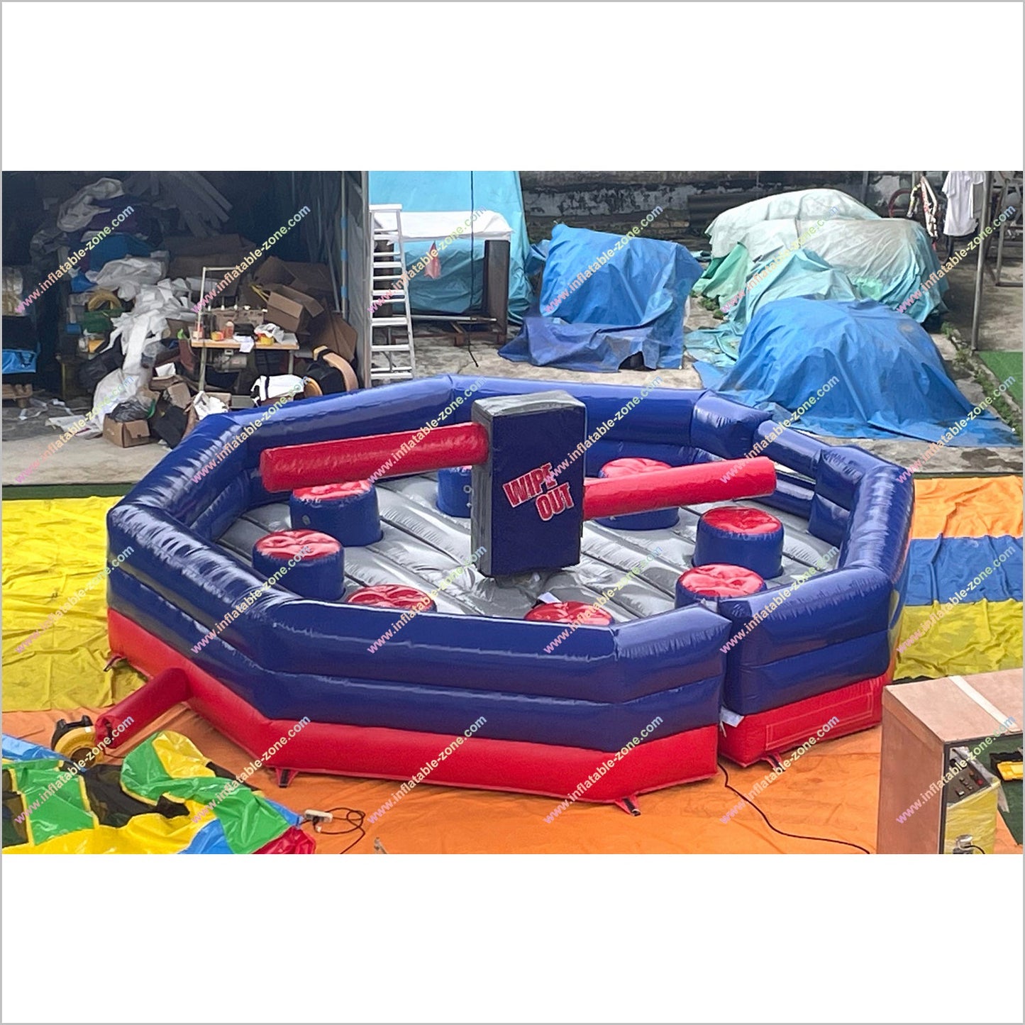 Wipeout Inflatable Game Mechanical Meltdown Sweeper Inflatable Wipeout Obstacle Course Rental