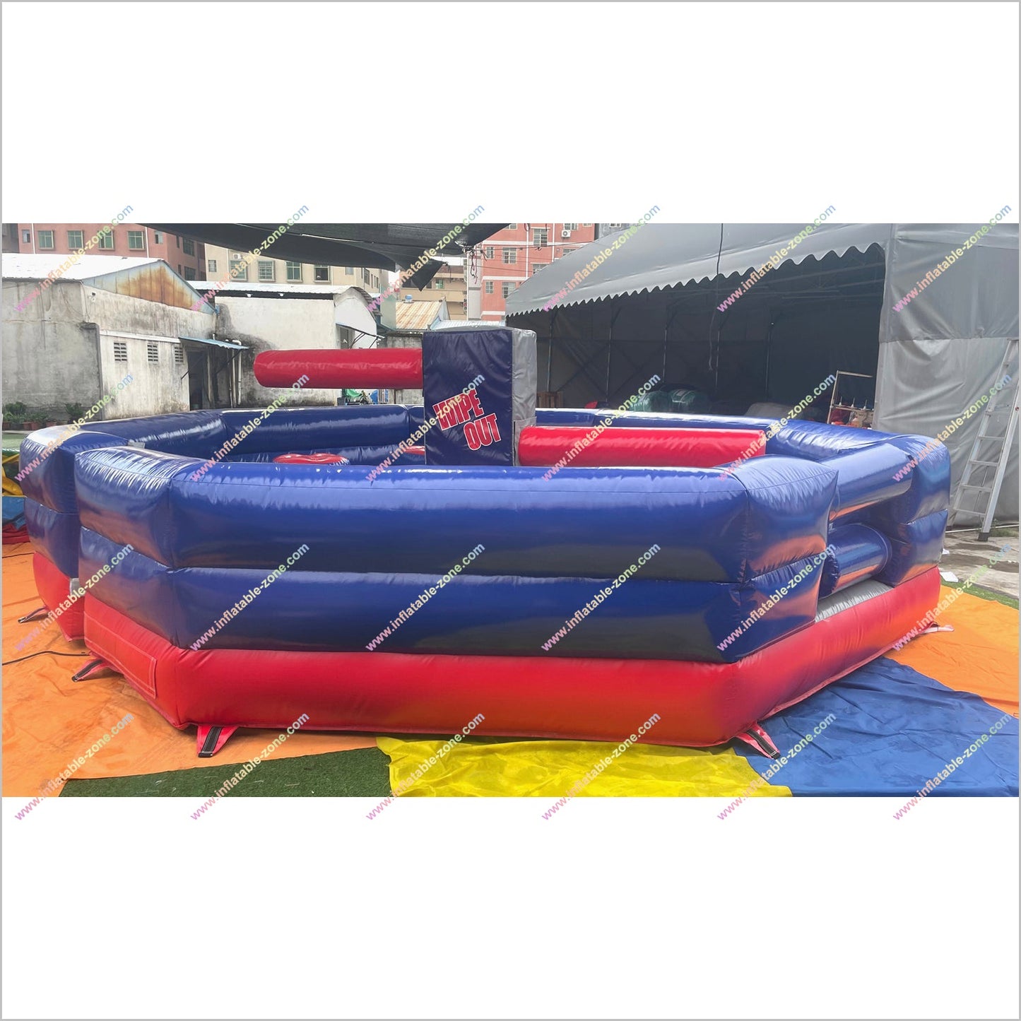 Wipeout Inflatable Game Mechanical Meltdown Sweeper Inflatable Wipeout Obstacle Course Rental