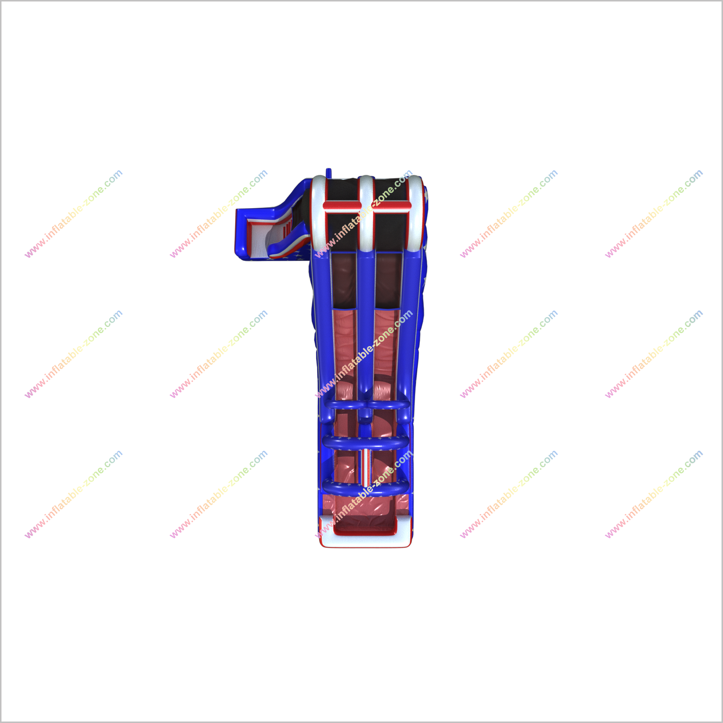 20 Foot American Flag Inflatable Water Slide Summer Blow Up Arch Double Lane Water Slide - Inflatable-Zone
