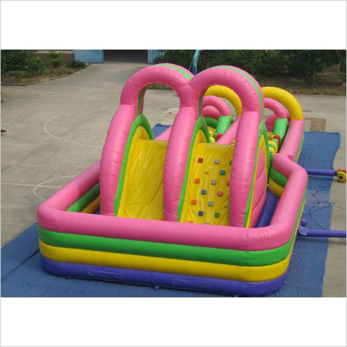 Colourful Big Bounce House Outdoor Games Bounce House Obstacle Course For Fun - Inflatable-Zone
