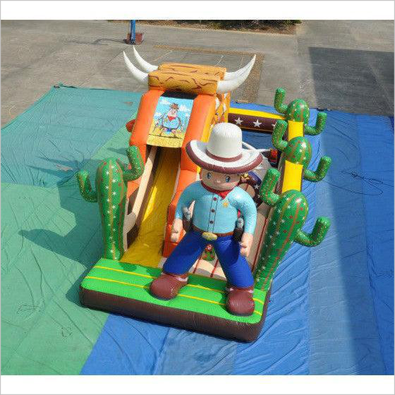PVC Inflatable West Cowboy Themed Dry Slide For Swimming Pool - Inflatable-Zone