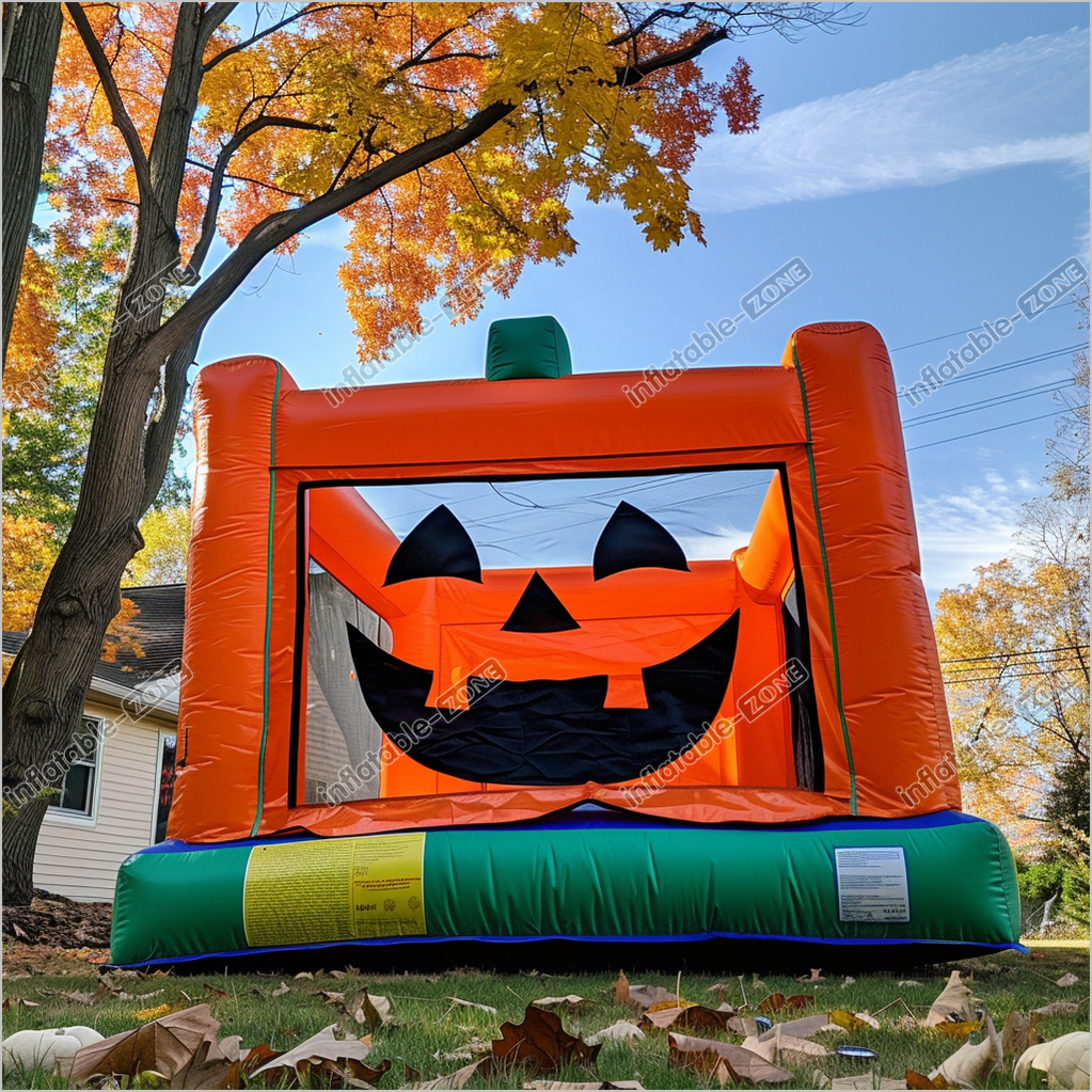 Square Pumpkin Bounce House Commercial Inflatable Jumper Kids Inflatable Halloween Jumping Castle - Inflatable-Zone