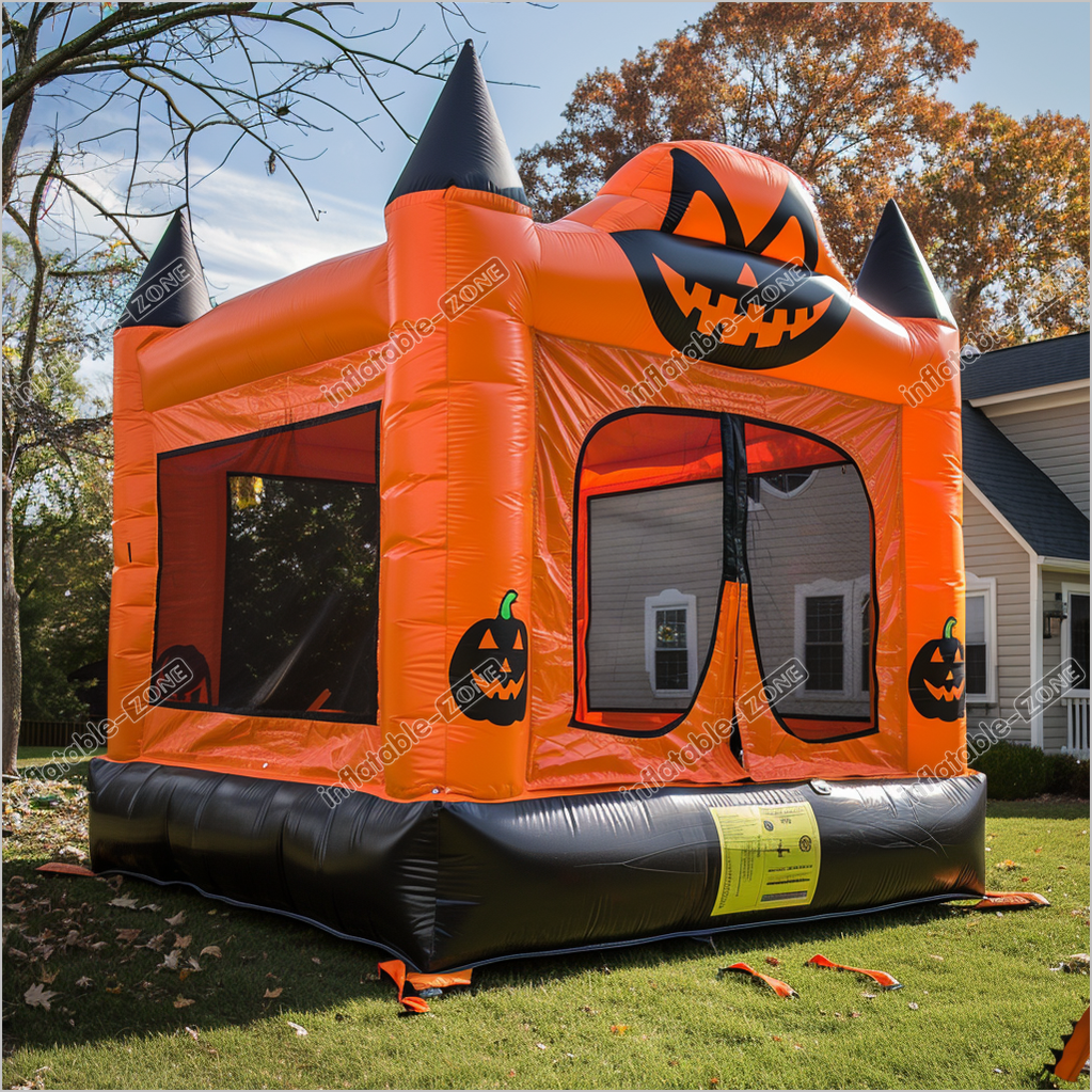 Backyard Halloween Party Inflatable Bouncy Castle Pumpkin Jumping Bouncer House Fun N Sun Inflatables - Inflatable-Zone