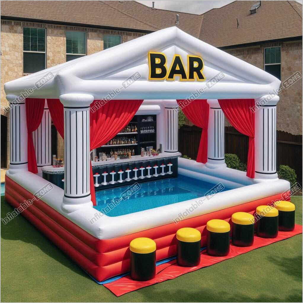 Inflatable Outdoor Pool Bar Water Blow Up Bar Party Event Backyard - Inflatable-Zone
