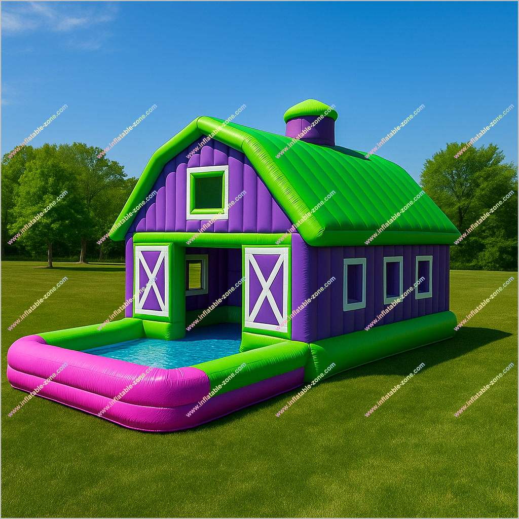 Eye-Catching Inflatable Barn Pool Leisure House Barn Swimming Pool Park With Playground Near Me